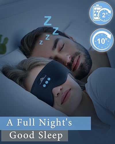 Miniatura 5 de Auriculares para dormir, rellenos de calcetines para hombres, regalos para mujeres, diadema Bluetooth mejorada, auriculares para dormir, máscara de