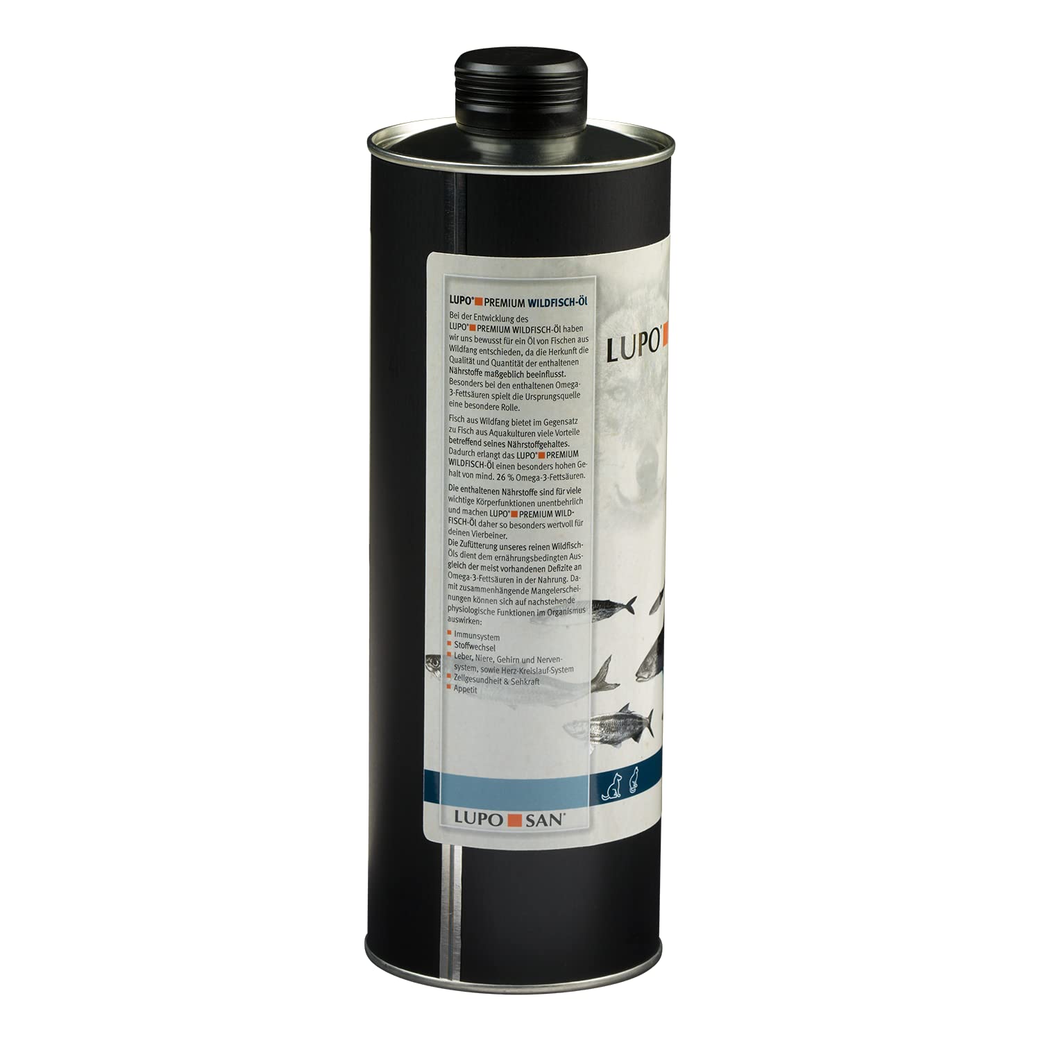 Luposan Lupo Huile de poisson sauvage de qualité supérieure issue de la pêche sauvage durable (1000 ml)