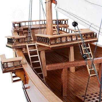 Old Modern Handicrafts Chinese Junk Model Wooden Ship Model - Museum Quality Model Ship for Home & Office - Fully Assembled - 27.0L x 7.0W x 24.5H Inches