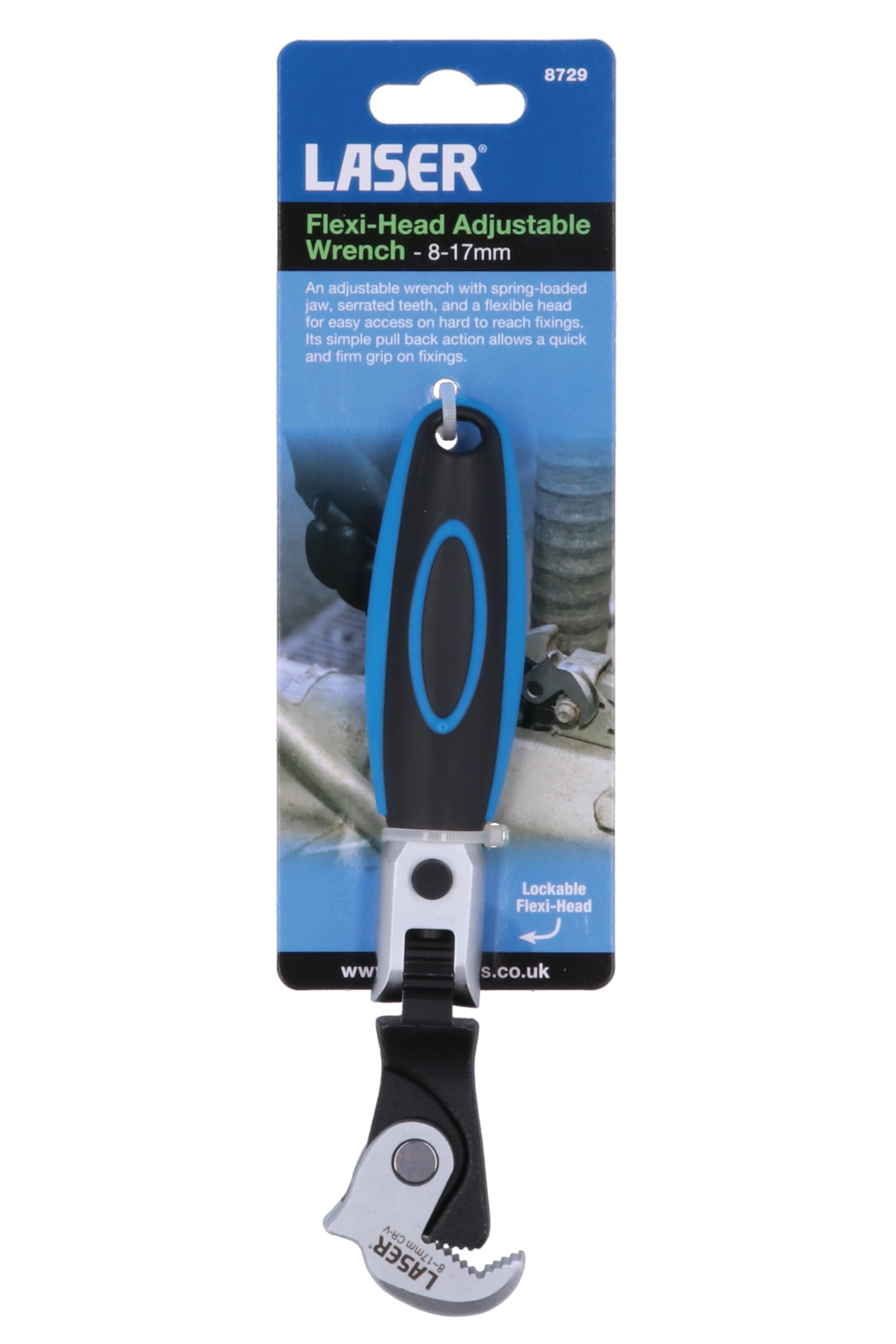 Laser Tools Flexi-Head Adjustable Wrench 8 - 17mm 8729