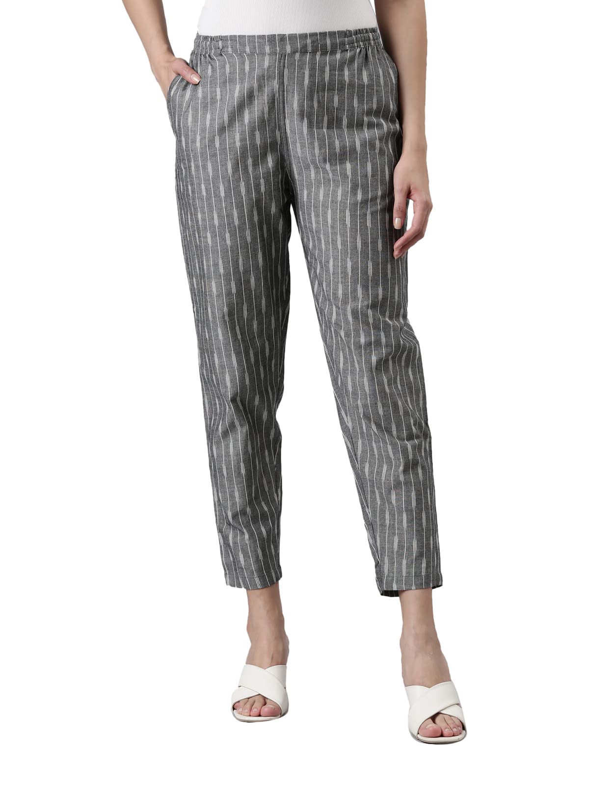 go colors Gocolors Women's Ikat Beige Printed Slim Fit Pencil Pant-picture-19