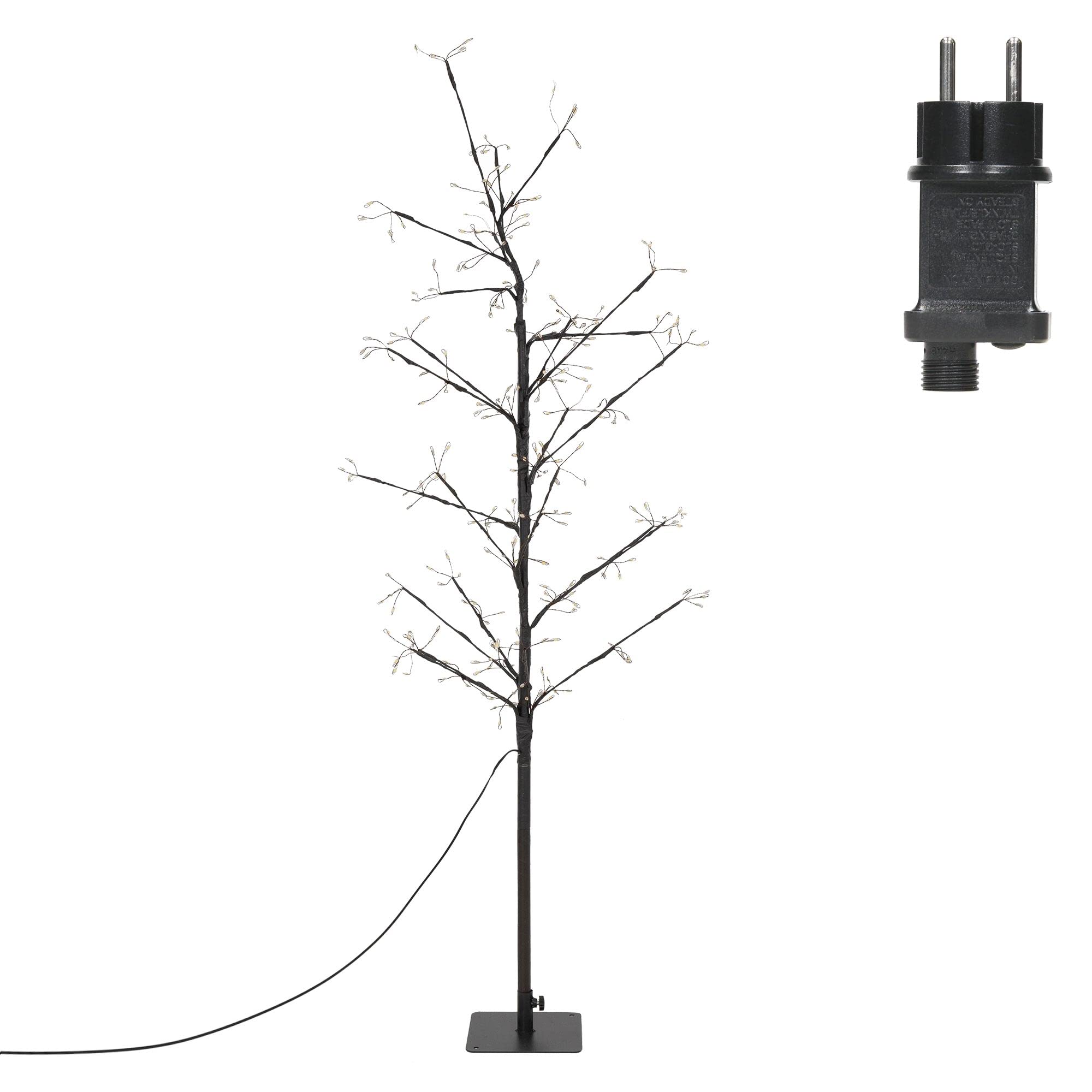 ECD Germany Albero Luminoso a LED Bianco Caldo, 120 cm, Decorazione Natalizia con 240 LED e Timer per Interni ed Esterni IP44, Abete Artificiale con Rami Flessibili per Natale, Addobbo per Casa
