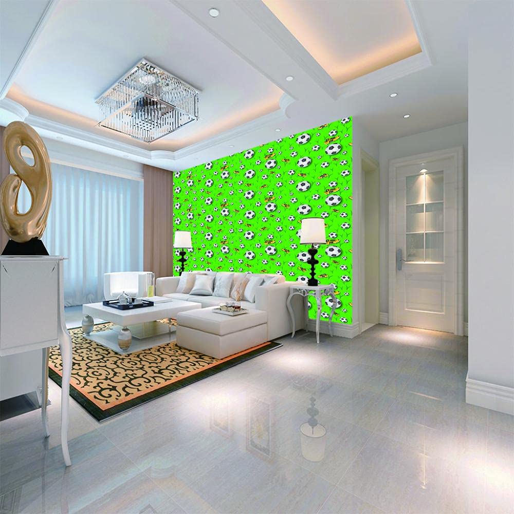 Adesivo da parete 3D da parete con calcio verde, per soggiorno, camera da letto, cameretta dei bambini, 250 cm x 175 cm