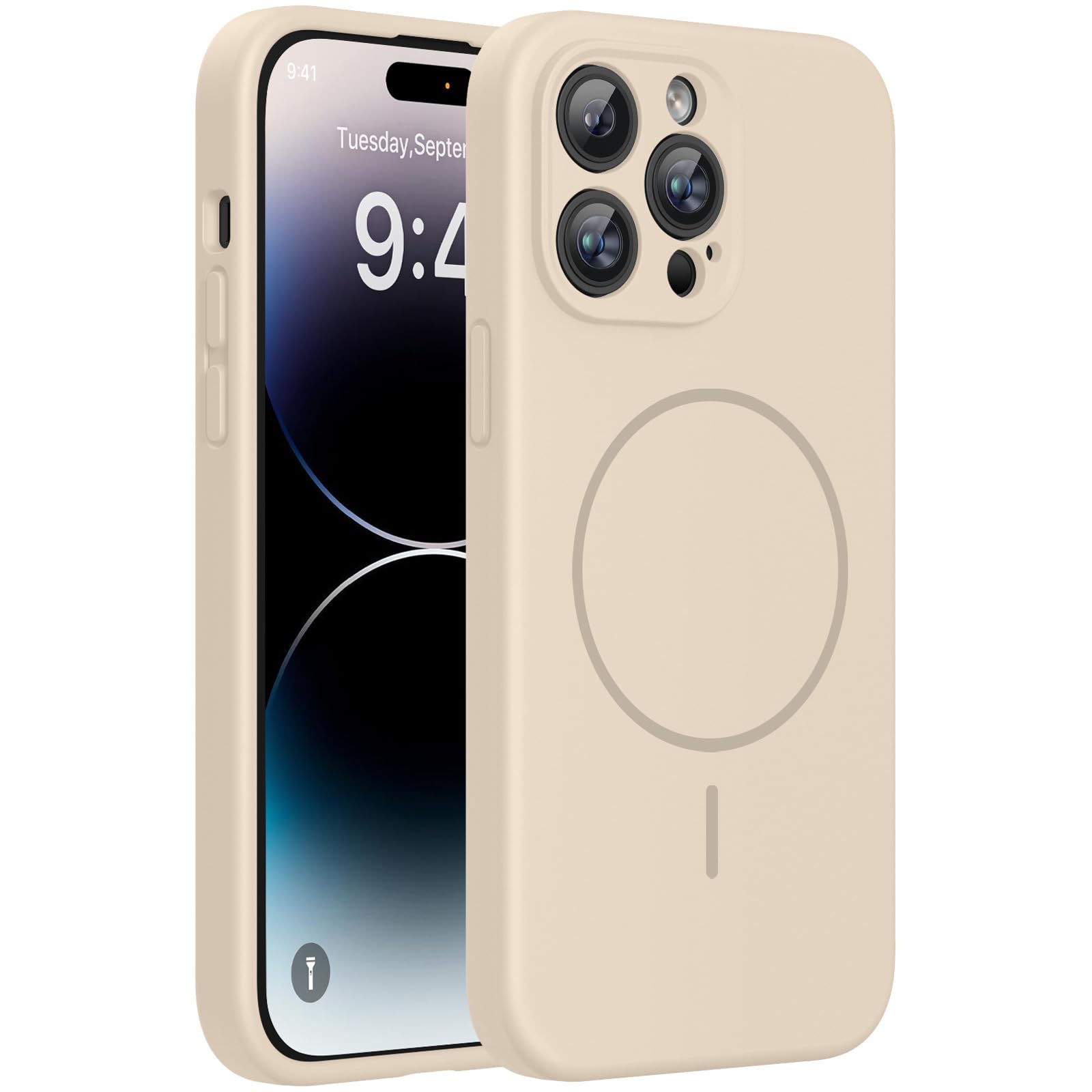 Miracase Magnetic for iPhone 14 Pro Max Case, Silicone, Sand
