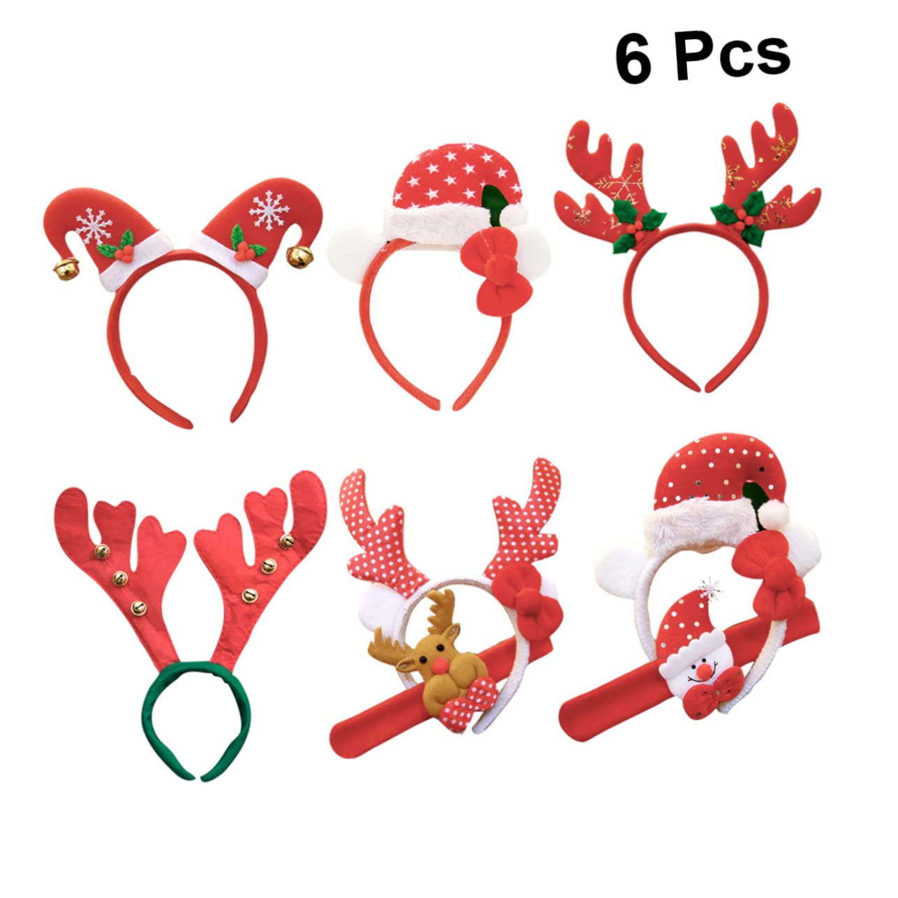 Ciieeo Lot De 3 Chapeaux De Noël Lumineux À La Mode Bonnet De Père Noël Bandeau Créatif En Bois De Cerf Pour Fête Scolaire Événements Familiaux 6 Pièces X 3