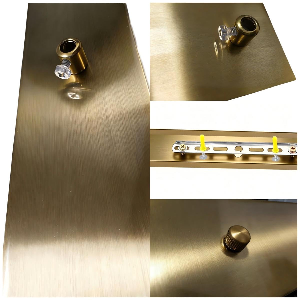 Rosone Lampadario Soffitto Oro 120cm Rettangolo 6 fori Kit Rosone