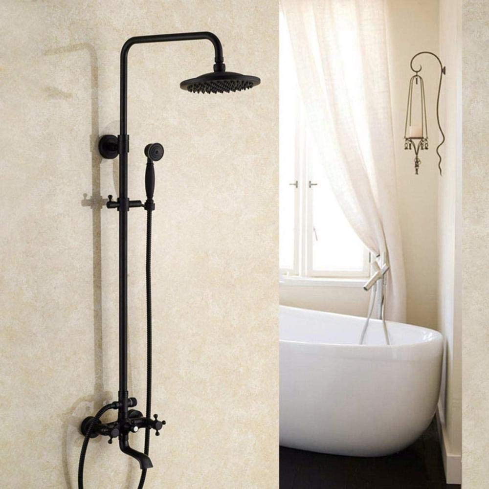 Ensemble de douche noir eau chaude et froide avec douchette