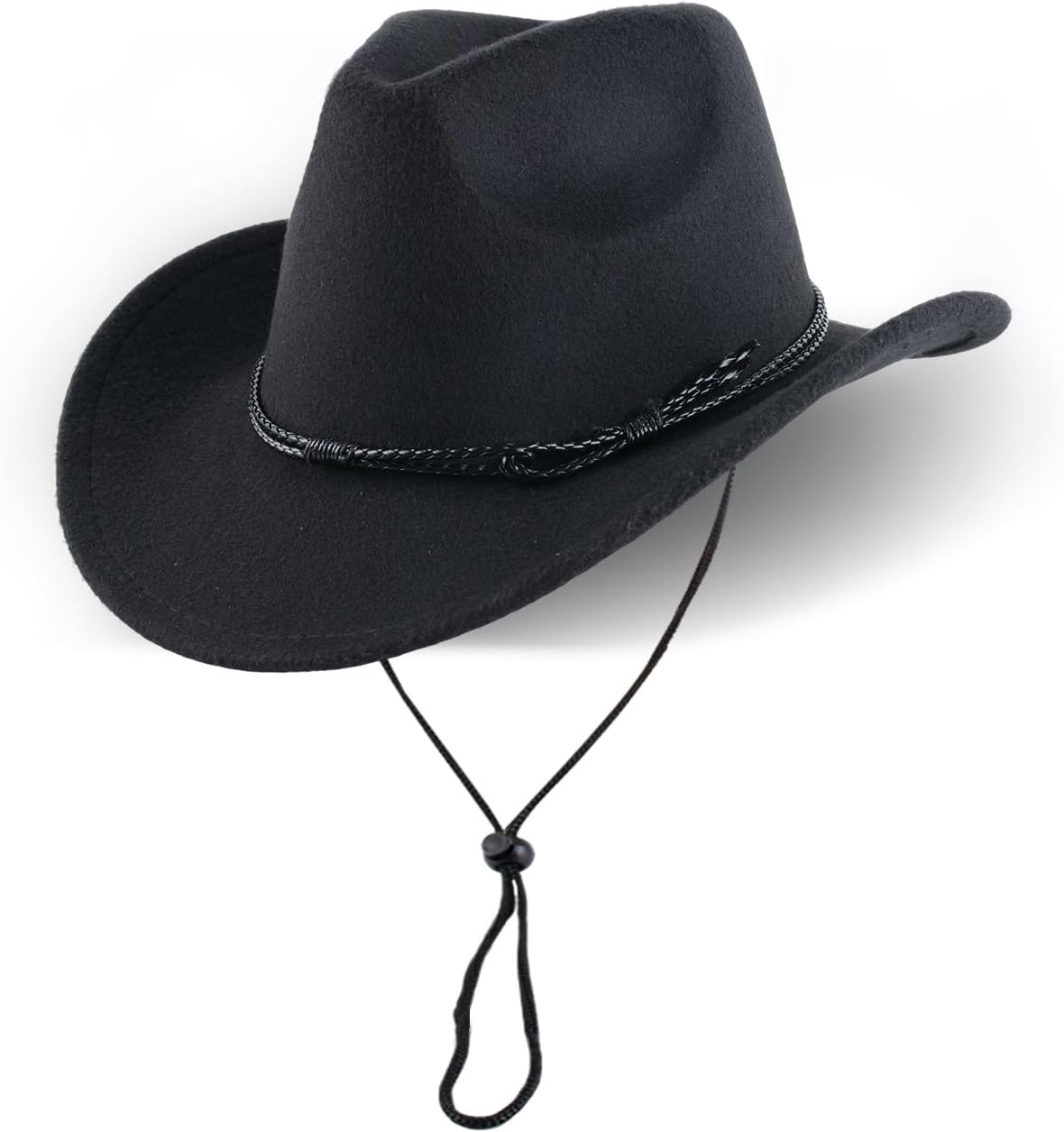 Vintage Western Cowboy Hat, Wide Brim Cowboy Hat with Decorative Belt for Men and Women, Fashion Cowboy Accessories, Size:M