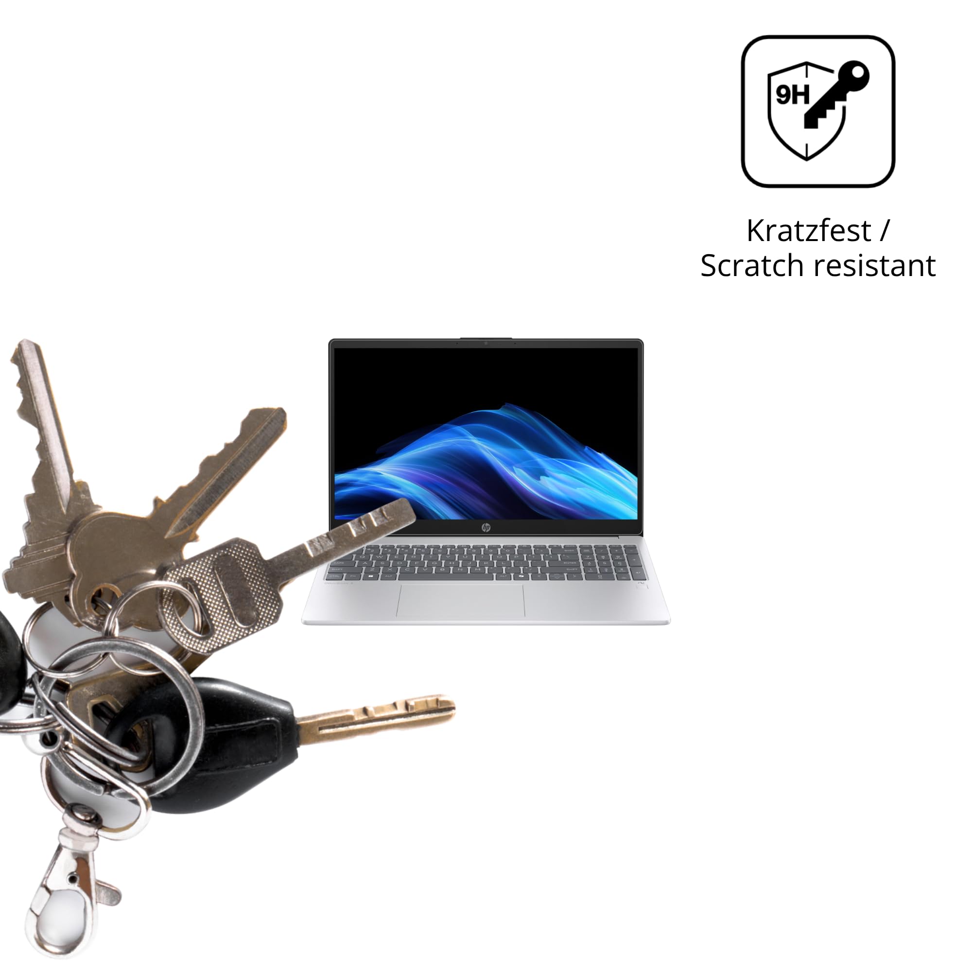 dipos 2x Pellicola Protettiva 9H trasparente per HP OmniBook 3 15 Zoll | Non si rompe e non si scheggia, non è vero vetro, Anti-Shock, si adatta perfettamente, antigraffio, senza bolle, autoadesiva