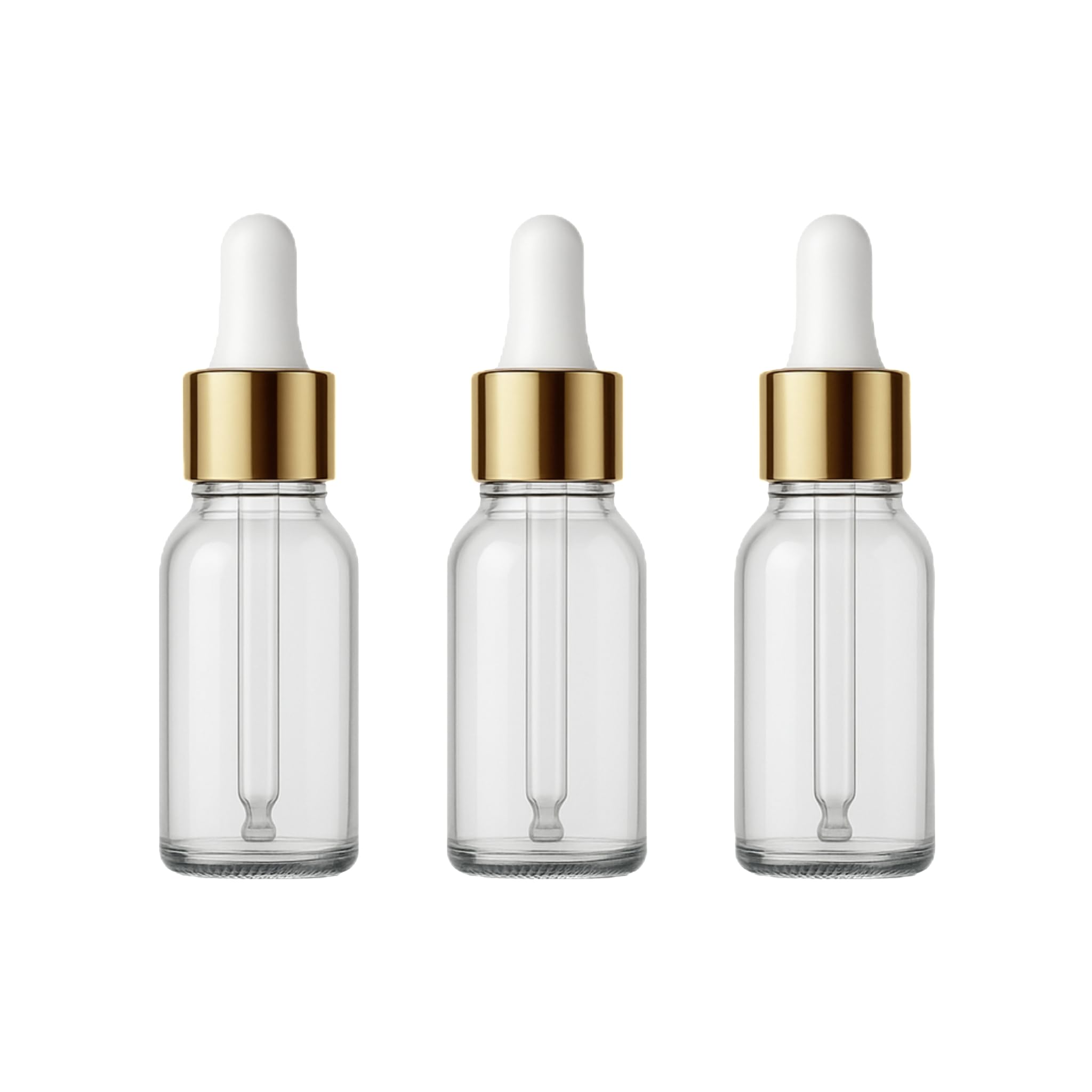 Transparent Glass Dropper Bottle with Gold Dropper – Refillable & Reusable for Essential Oils, Serums, Face Oils & Perfumes (15ML)-image-12