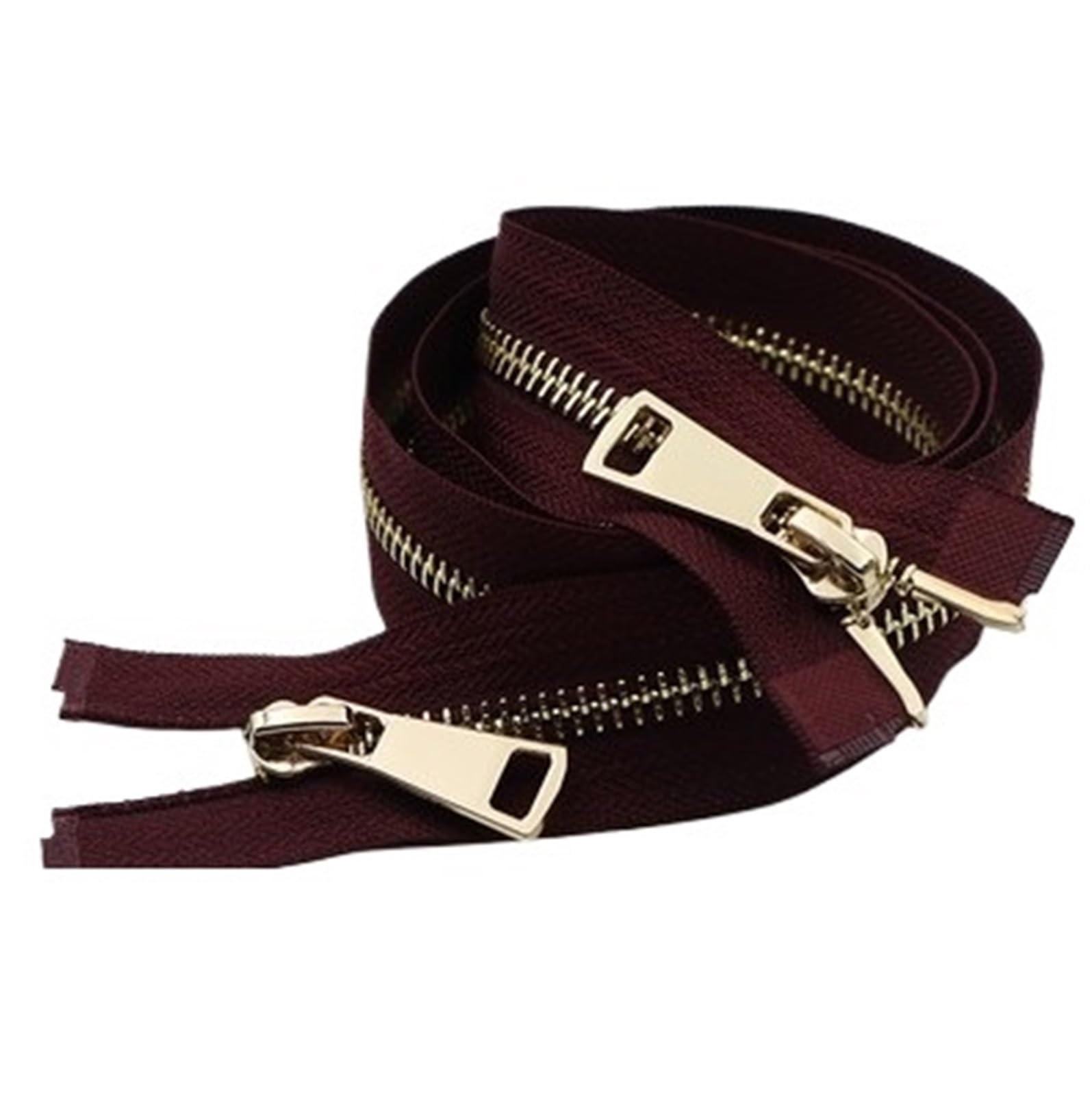 Two Way Separating Zipper, Two Way Separating Zipper Size 5 Multicolor 80cm Metal Gold Teeth Double Sliders(Deep Wine red)