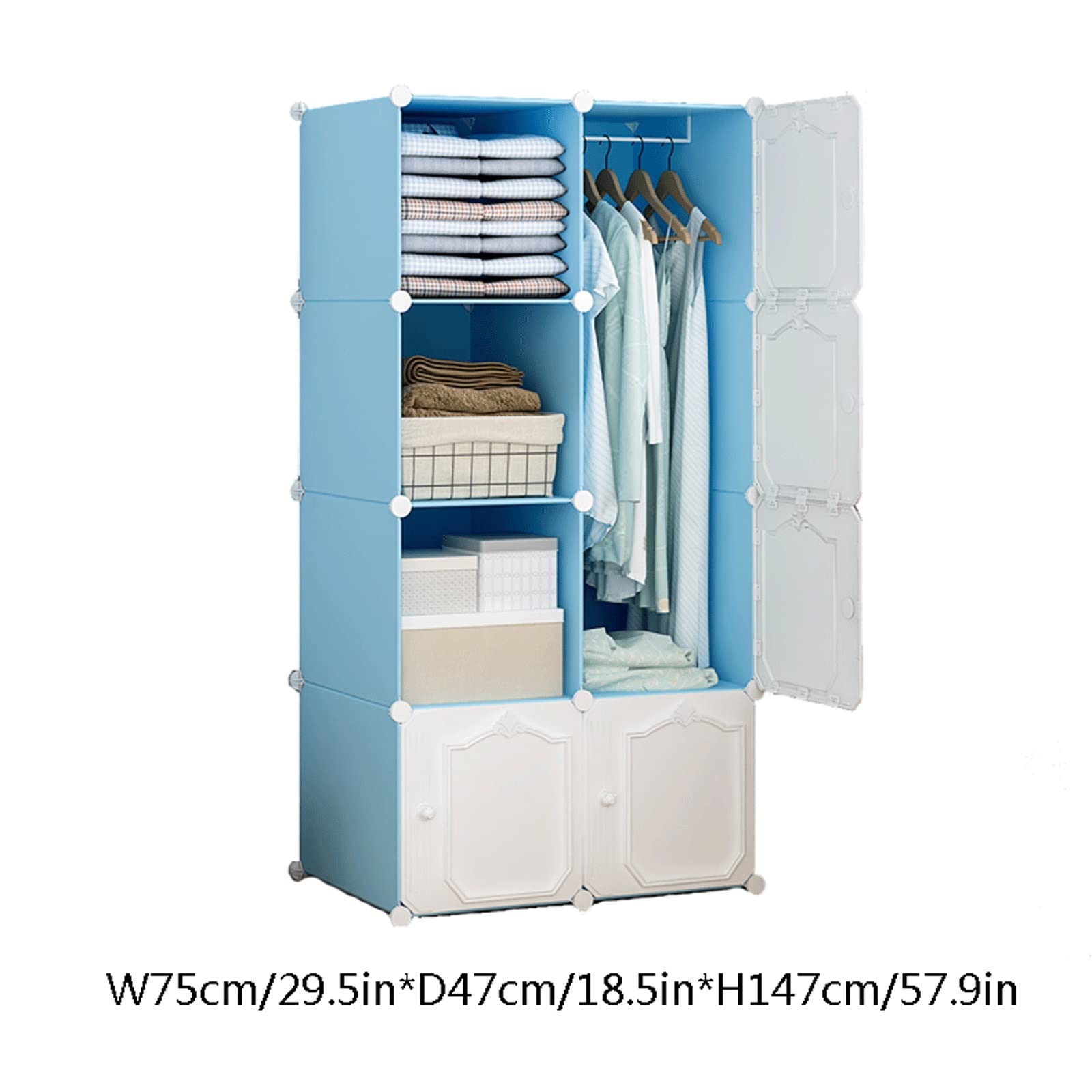 Kleiderschrank, Stoffschrank Kleiderschrank Tragbare Kleiderschrank Büroschleisch Kleidung Aufbewahrungsbox Garage Faltbare Aufbewahrungsbox Ideale Aufbewahrung Organizer