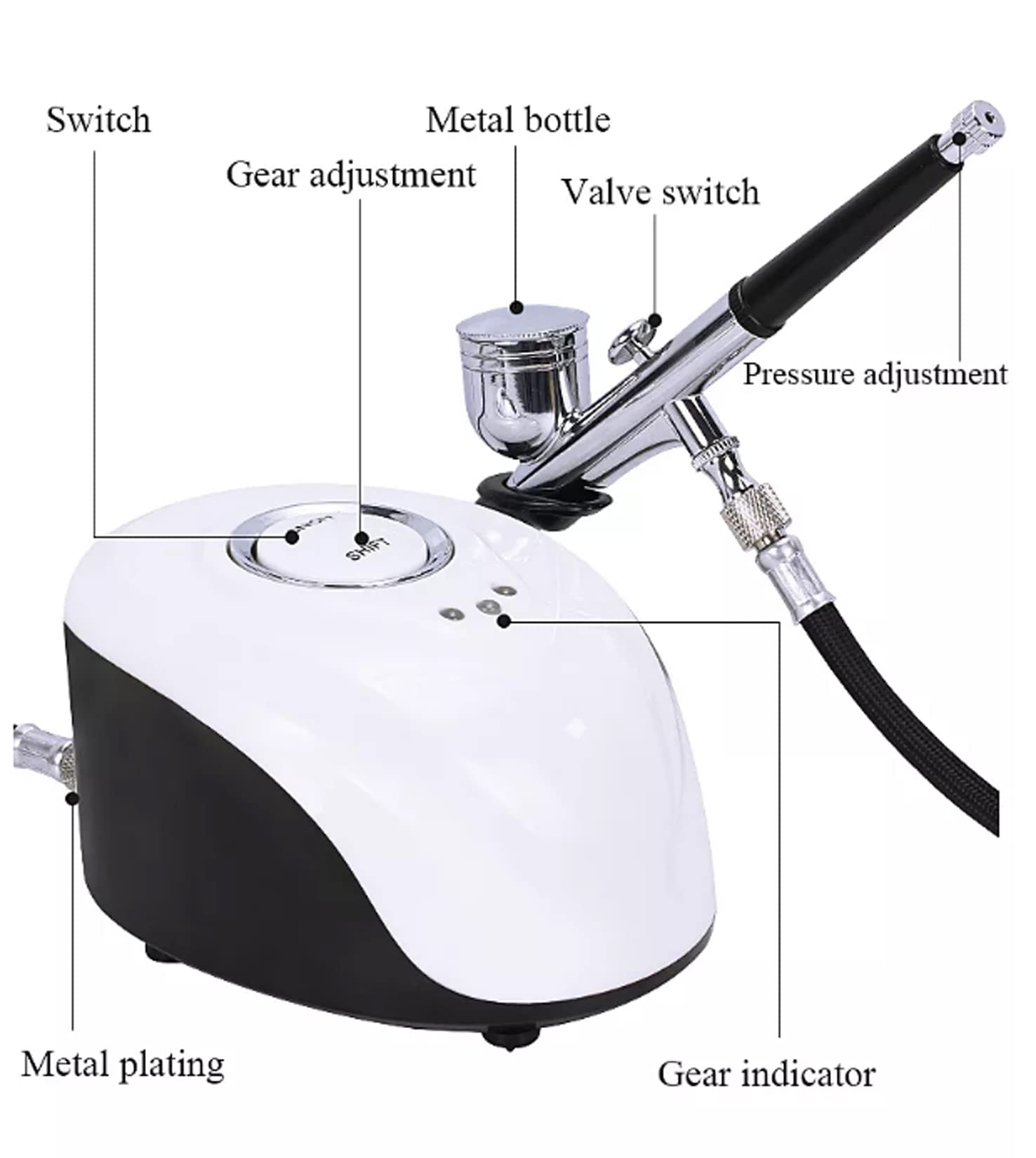 Mini macchina per spruzzatura di ossigeno facciale con ossigeno per acqua, macchina per spruzzatura di ossigeno per vaporizzatore facciale per spa, spruzzatore per trucco professionale per spa domes