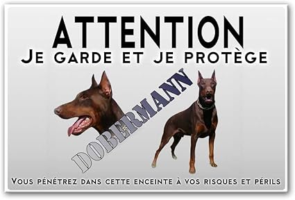 Pets Easy Plaque Attention Au Chien Doberman Chocolat Amazon Fr Bricolage