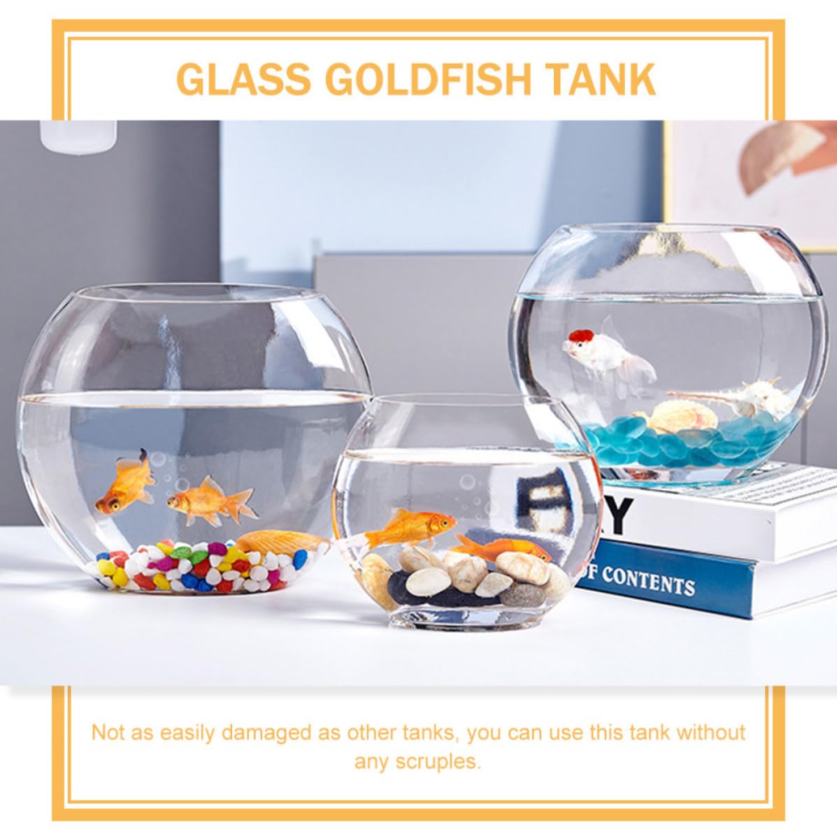 Aquarium en Verre Transparent pour Betta et Poissons, Réservoir Élégant en Verre Finement Travaillé, Accessoire Chic pour Décoration de Bureau ou Boutique