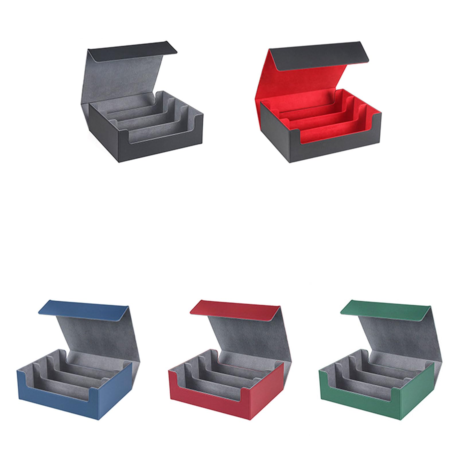 Custodia in pelle PU con divisori versatile raccolta di carte contenitori multiuso magnetico Deck Box