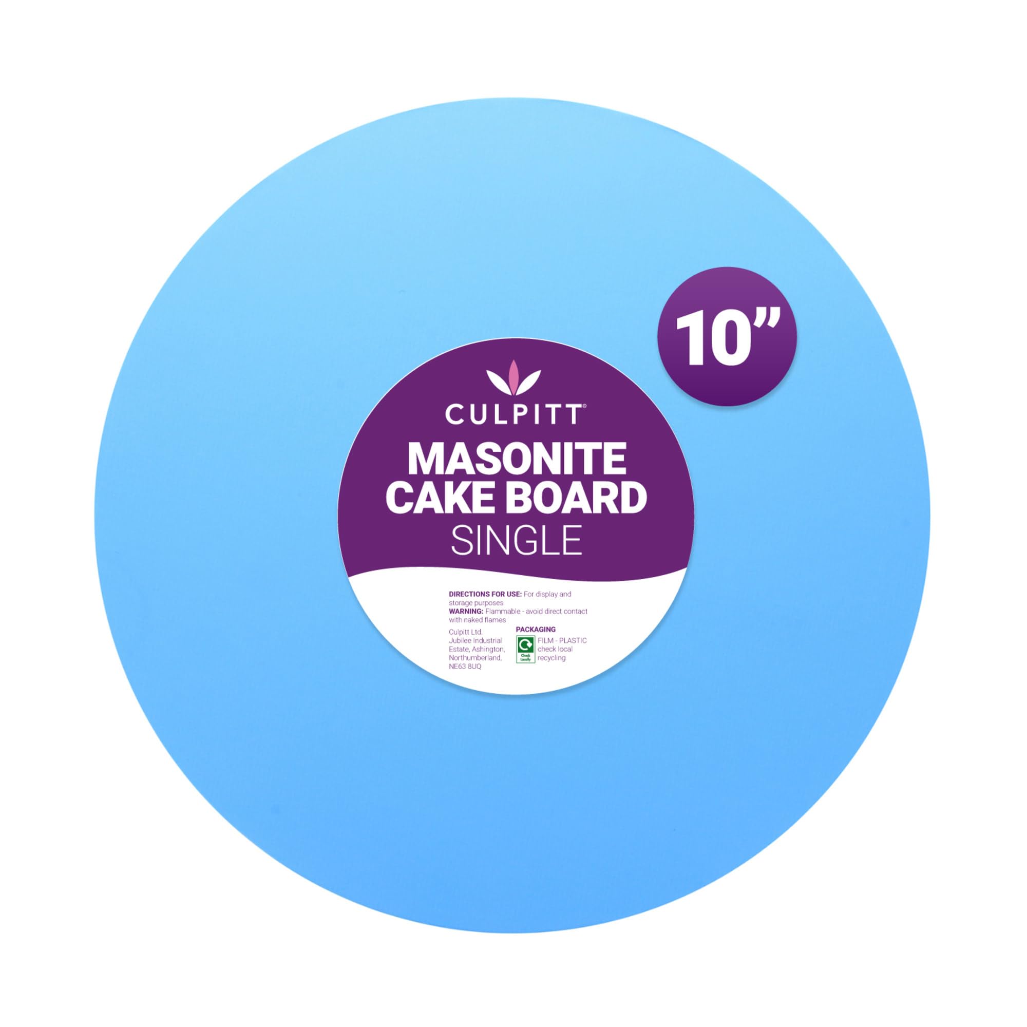 Culpitt Matt Blue Blue 10" Masonite Cake Board, Extra Strong, Round, 5Mm Thick | | 254Mm | 10 Inch Round