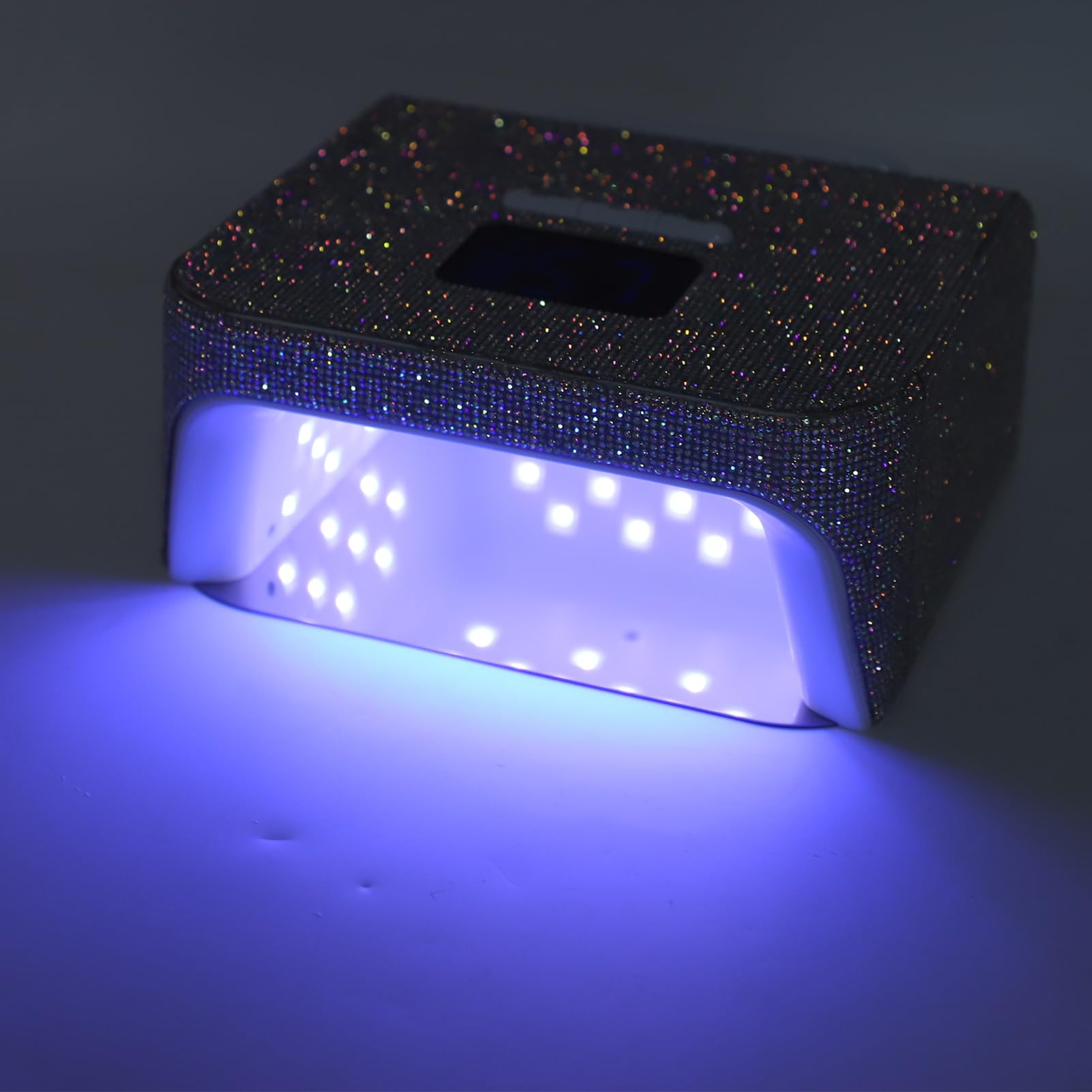 Pongnas Kabellose UV-LED-Nagellampe, Wiederaufladbar, Tragbar, mit 48 LED-Chips, Automatischer Sensor, 4 Timer, 3 Modi, Abnehmbare Basis für Schnell Aushärtende Gelnägel, Maniküre (EU-Stecker)