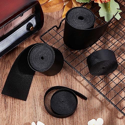 GORGECRAFT 79" x 1" Matte Black Faux Grain Buffalo Leather Strips 1.2mm Thick Flat Leather Strap Single Sided Leather Roll Synthetic Leather Cord for Jewelry Bracelets Necklace Hatbands Pet Collars - Image 4
