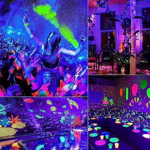 Image of MELPO Black Light 30W LED Blacklight Flood Light Outdoor for Glow Party, Halloween Decoration, Body Paint, Fluorescent Poster, Neon Glow, IP66,US-Plug-Switch-6.7Ft Cord (2 Pack)