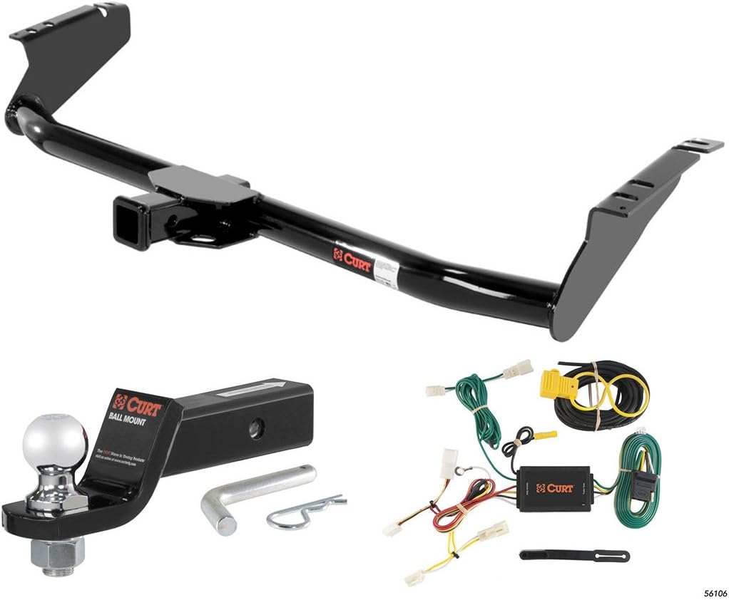 CURT Class 3 Trailer Hitch Tow Package with 2" Ball for 2011-2016 Toyota Sienna
