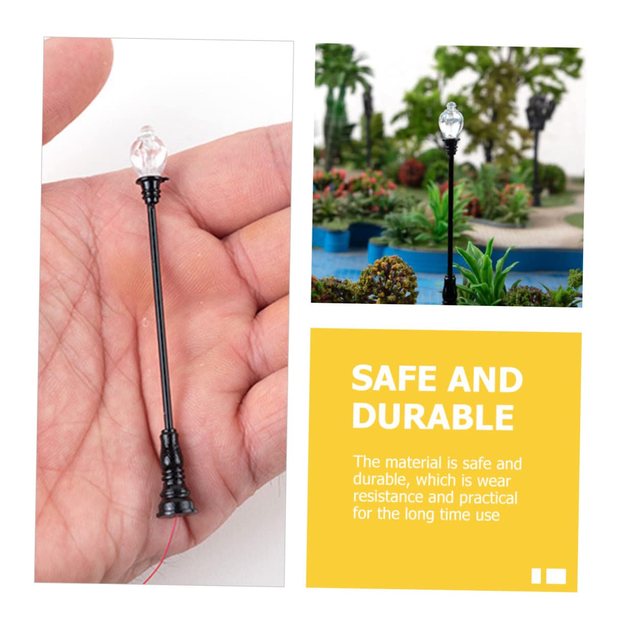 BESPORTBLE 5Pcs Decorative Lamp Models for Sand Table and Park Scenes Realistic Street Lights Props for DIY Garden Adornment and Miniature Landscape Decor