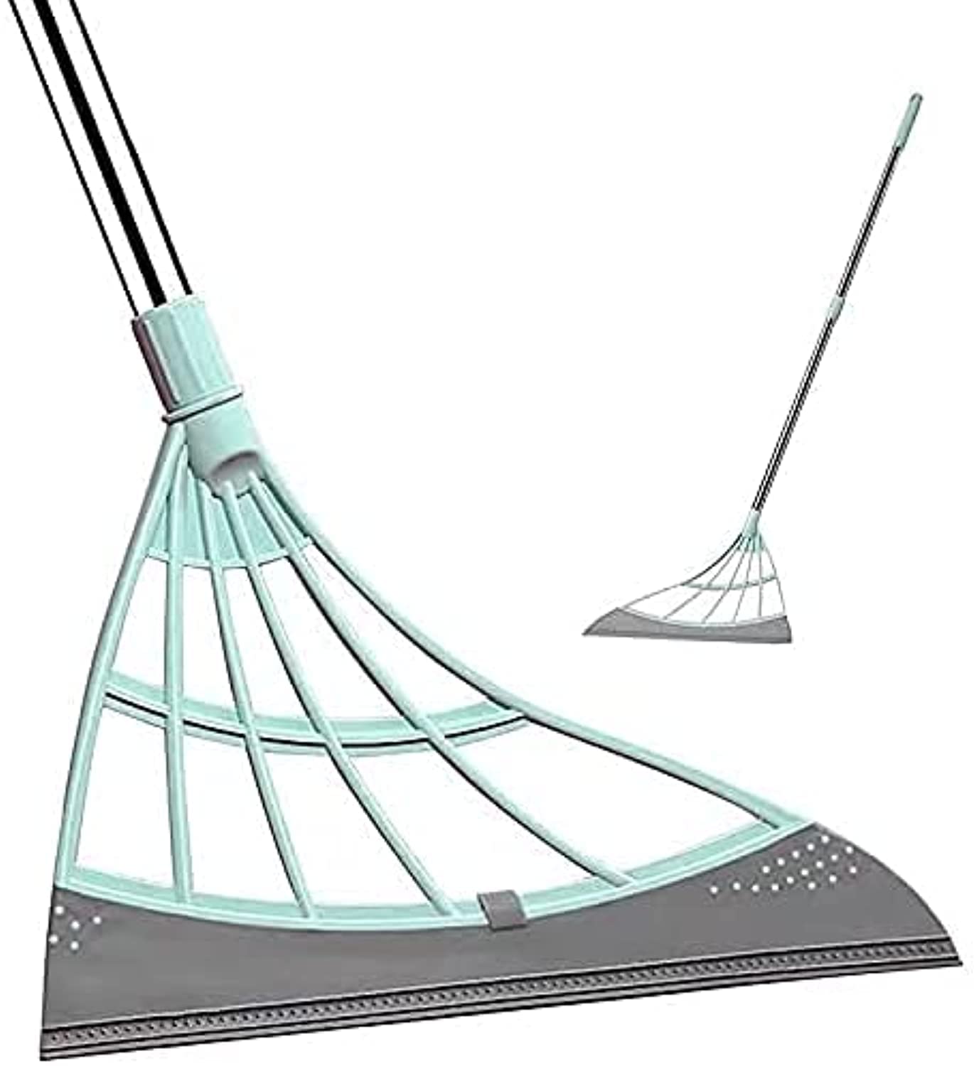 Multifunction Magic Broom with Punch-Free Hook, Scraping Broom 2-in-1 Sweeper Easily Dry The Floor Surface and Remove Dirt and Hair, Glass Wiper, Living Room, Kitchen, Bathroom (26cm)