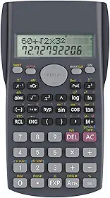 Helect Calculadora científica de engenharia de 2 linhas, adequada para escola e negócios (preto)