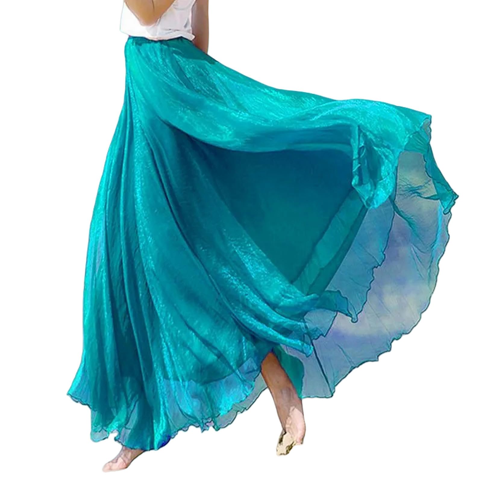 Gonna Lunga Donna Gonne Lunghe in Chiffon A Vita Elasticizzata da Donna Gonna Fluida