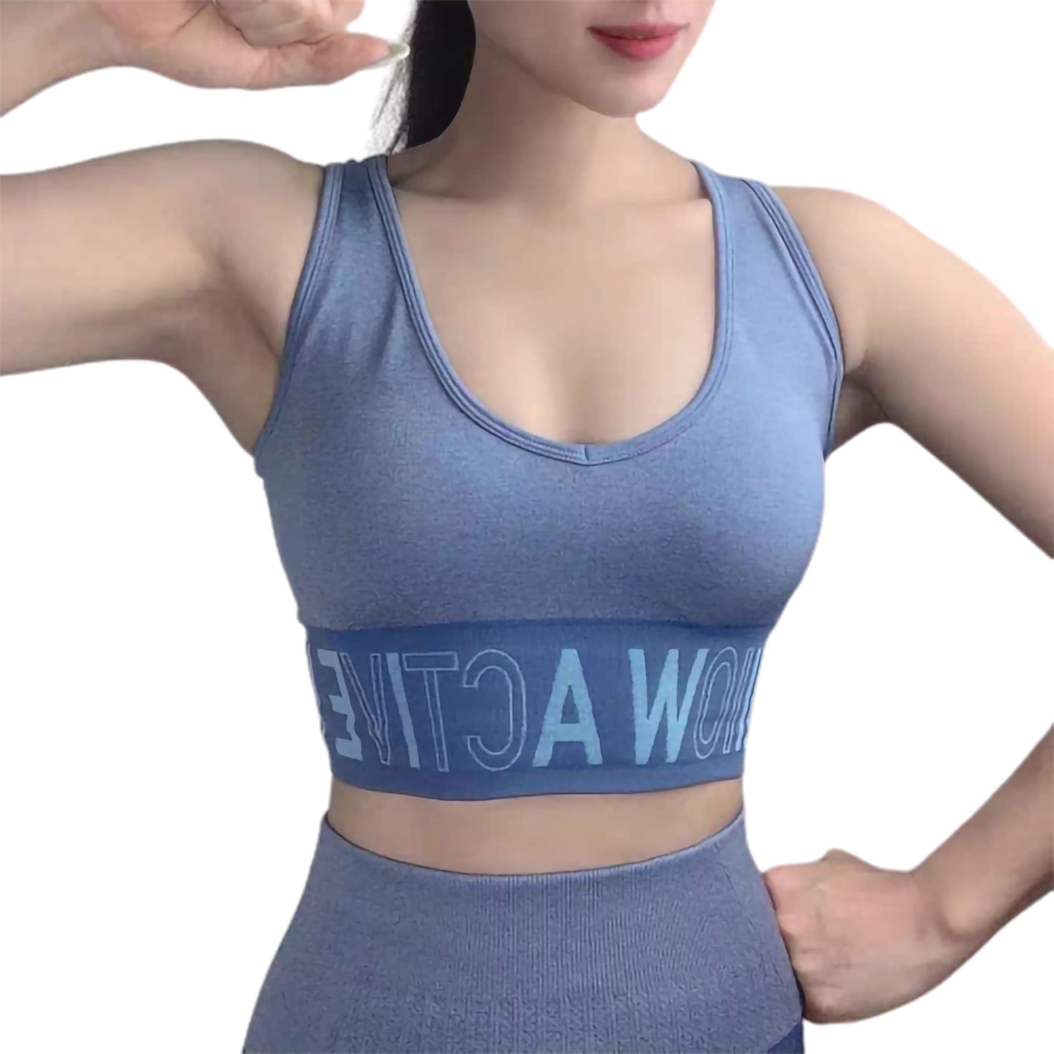 Women Sports Bra High Impact Support Sports Bras for Women’s Comfortable Seamless Removable Pads Bras Size (28 Till 34)