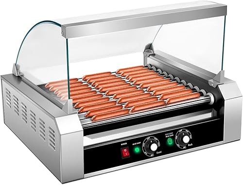 Giantex Máquina de rodillos para perros calientes 11 rodillos antiadherentes 30 platos de salchichas de perro caliente con bandeja de goteo Giantex Máquina de rodillos para perros calientes 11 rodillos antiadherentes 30 platos de salchichas de perro caliente con bandeja de goteo