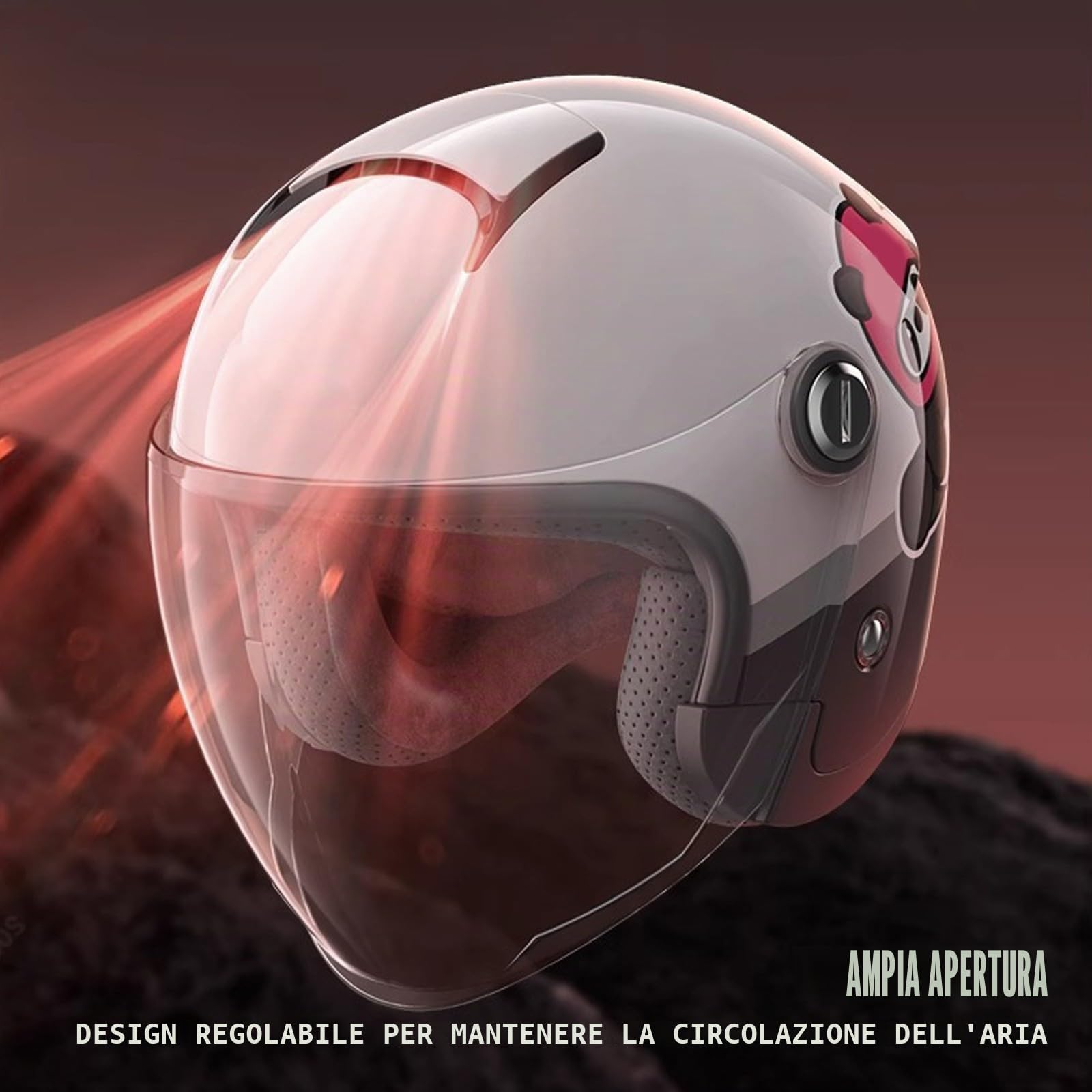 Casco Moto Jet per Bambini, Casco Scooter omologato ECE con Visiera Parasole, Casco Moto per Ragazzi e Ragazze dai 3 ai 12 Anni I,52-58CM
