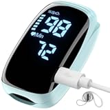 Finger Pulse Oximeter, Fingertip Blood Oxygen Saturation with Pulse Monitor Rechargeable, Accurate Spo2 Reading for Home, Outdoor Sports,Blue