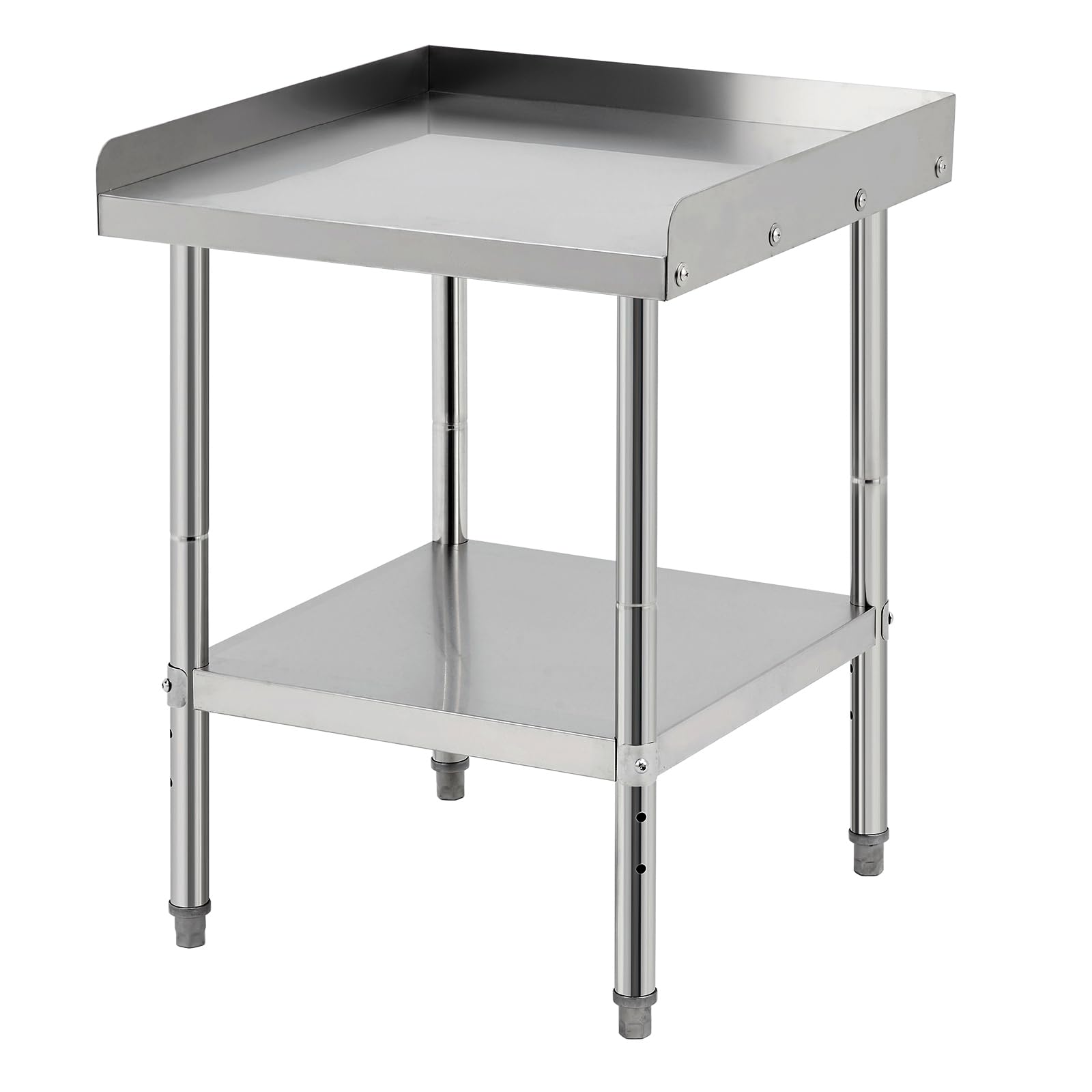 Equipment Grill Stand Table 24x24x30 Inch NSF Certified Stainless Steel 400 Lbs Capacity with Adjustable Legs, 2" Edge Baffle, for Hotel, Home, Commercial Restaurant Kitchen