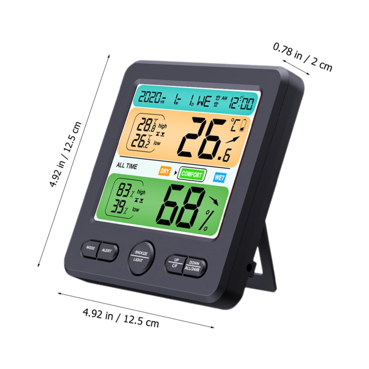 Termometro Igrometro Digitale da Parete con Schermo Grande Sensore Temperatura e Umidità per Casa Ufficio Cameretta e Cucina Monitor Digitale Affidabile e Compatto