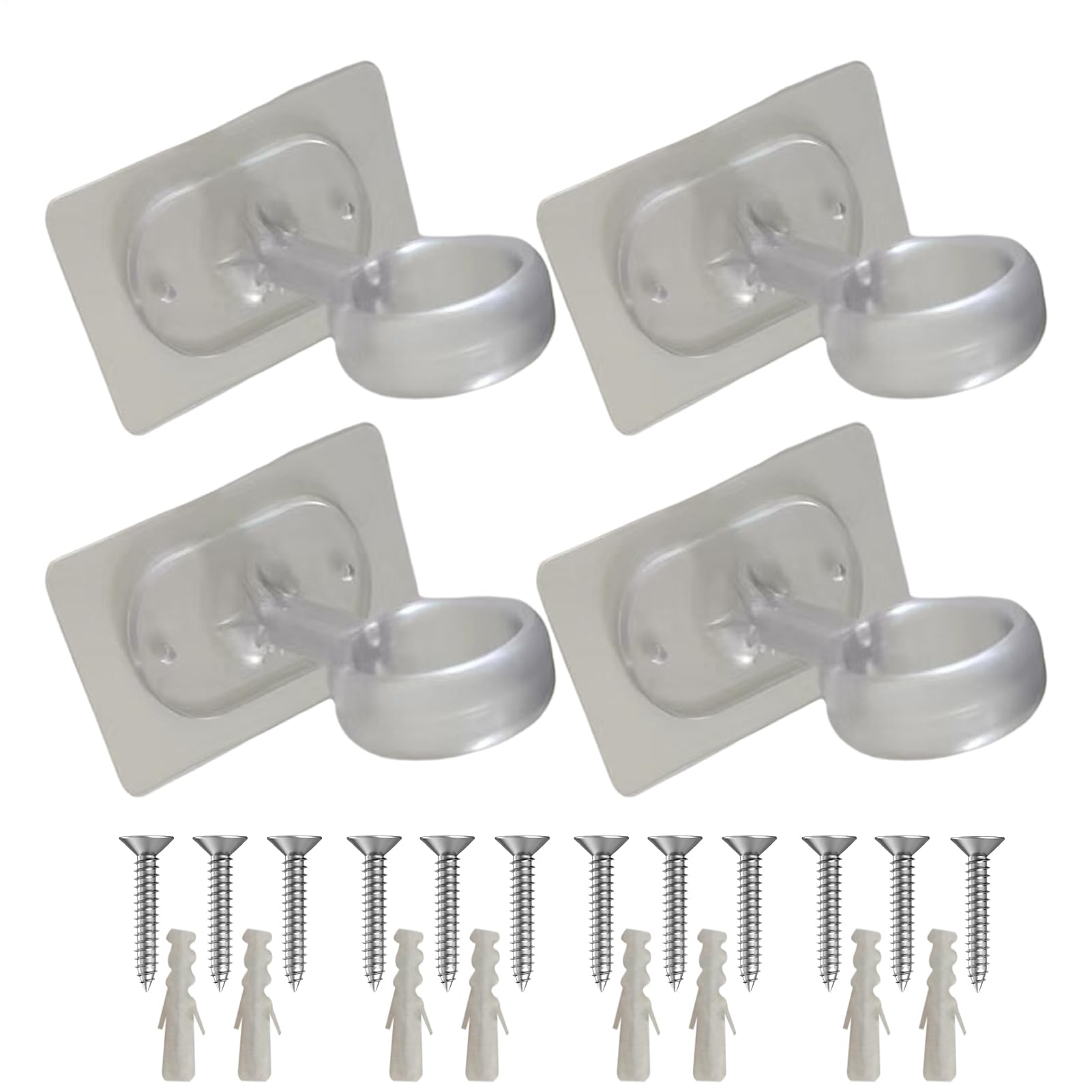 Soporte De Barra Para Cortinas De Techo | Juego de Soportes de Montaje en Techo para Barras Cortinas | 4 Piezas Adhesivos Sin Taladro 25–32 mm Adecuado Para Baño Alquiler Hogar Apartamento Residencia