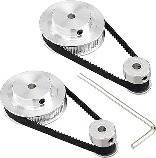 3Dman 2Kit 2GT Synchronous Wheel 20&60 Teeth 5mm Bore Aluminum Timing Pulley with 2pcs Length 200mm Width 6mm Belt
