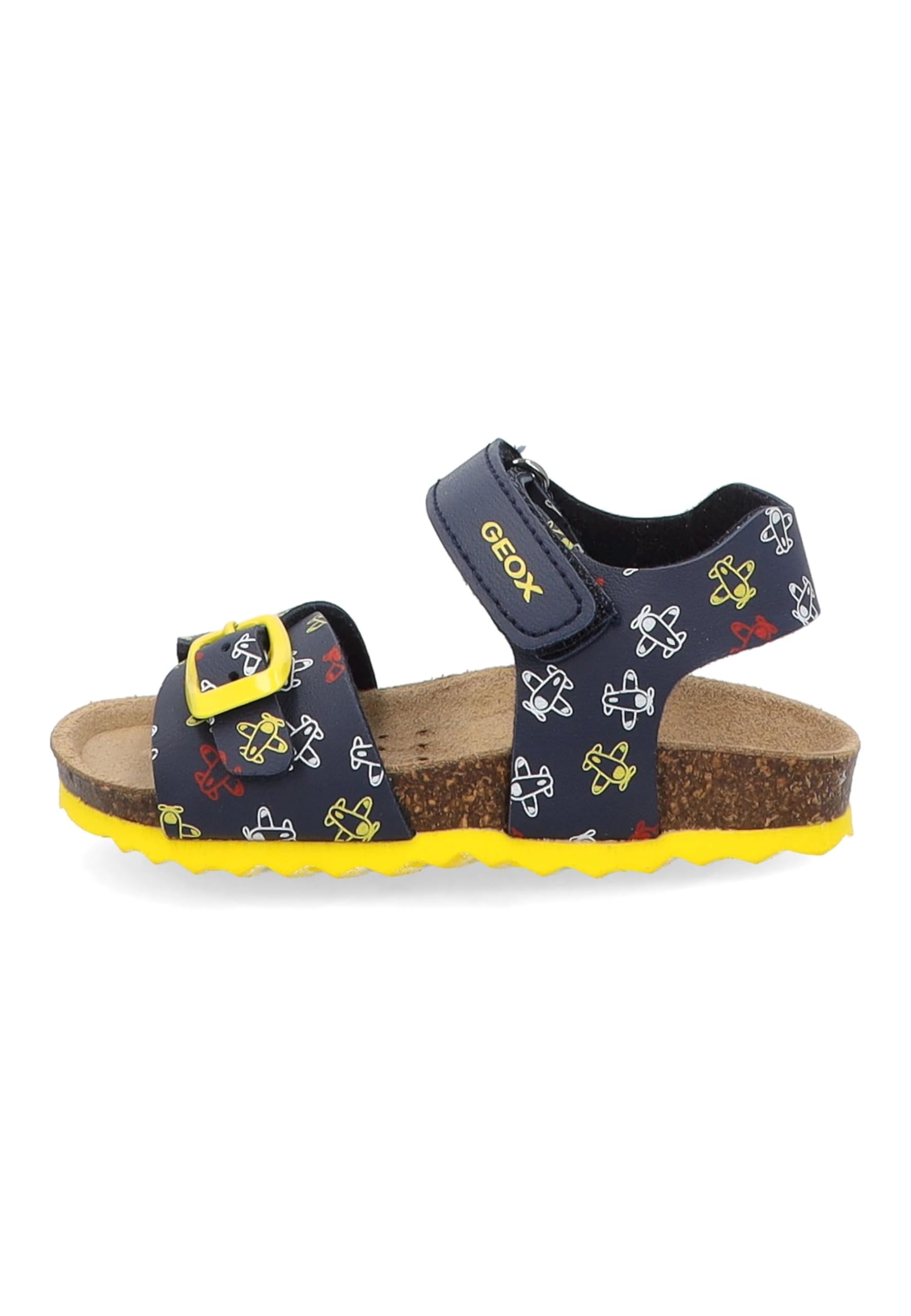Geox B CHALKI Boy Sandal, Navy/Yellow, 27 EU