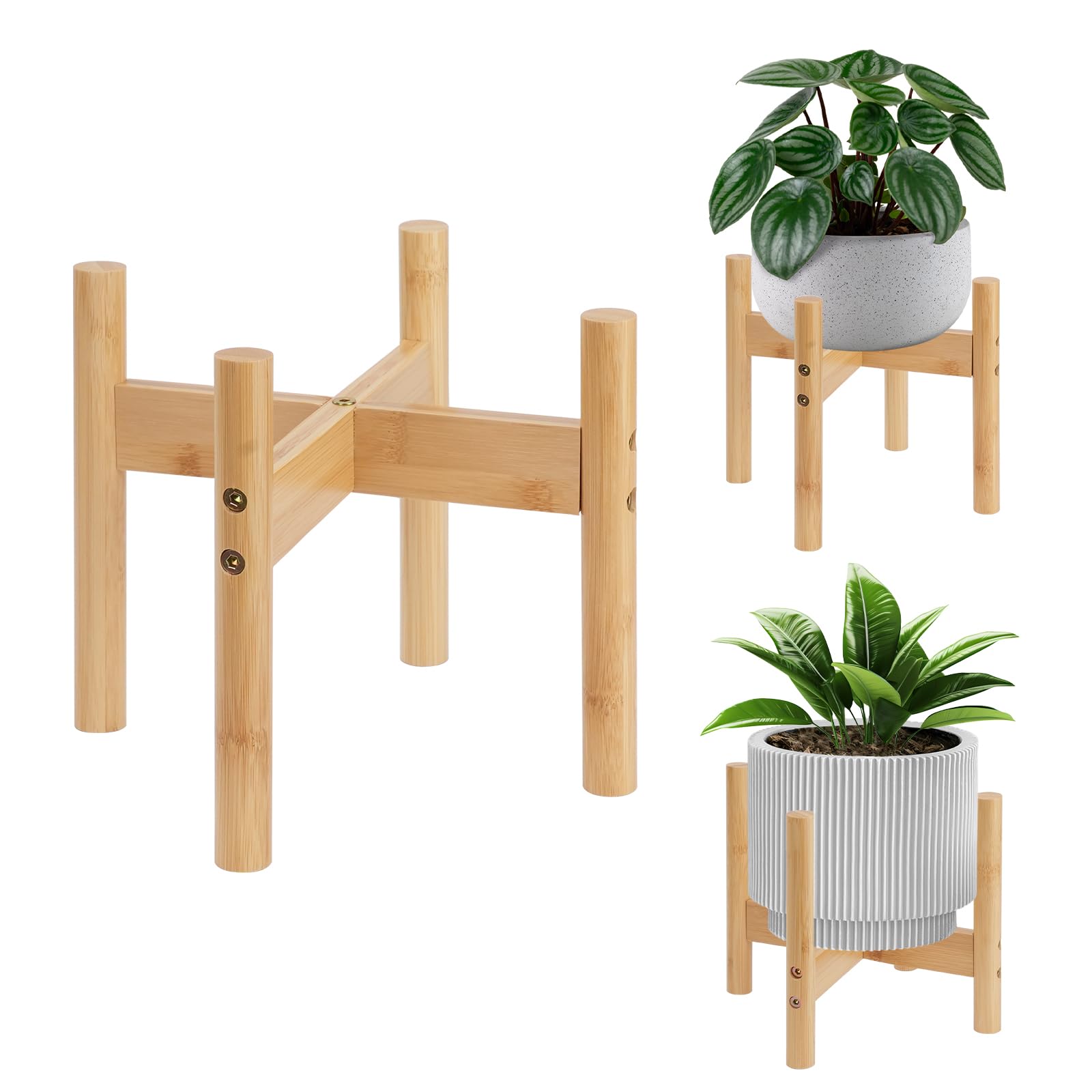 Yedcxup Porta Piante da Interno ed Esterno, supporto convertibile a 2 ripiani per piante – Fioriera in Legno, Comodino, Tavolino, Porta Vasi Decorativo per Giardino, Balcone, Soggiorno
