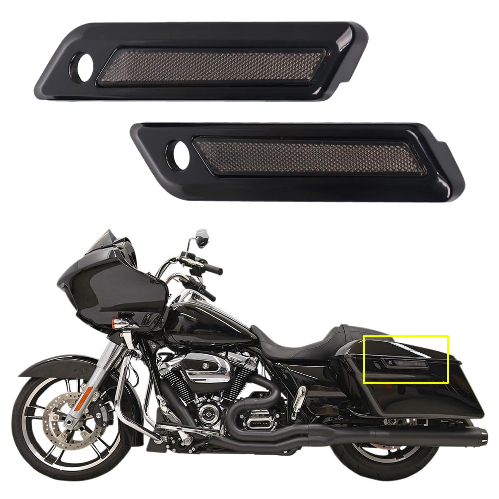 Riloer Housse de protection extérieure pour sacoche de selle de moto - Housse de protection latérale compatible avec Harley - Fumé