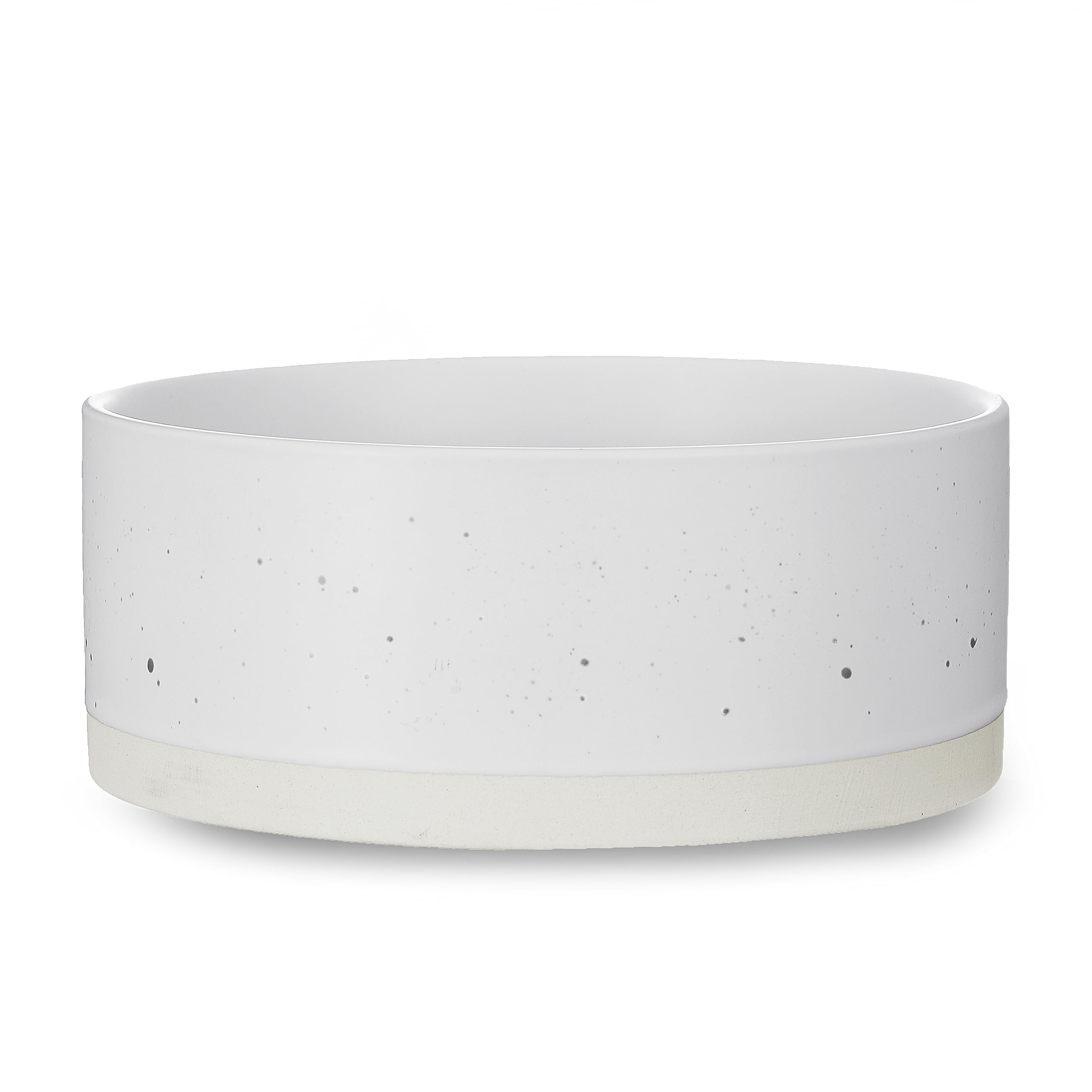 Welloyed Oslo Ceramic Dog Bowl - 8'' Dog Food Water Bowl for Medium and Large Dogs, Heavy Duty Non-Slip Dog Dish, Modern Scandi-Style Stoneware Pet Feeder Bowl, Dishwasher Safe (70Oz, White)