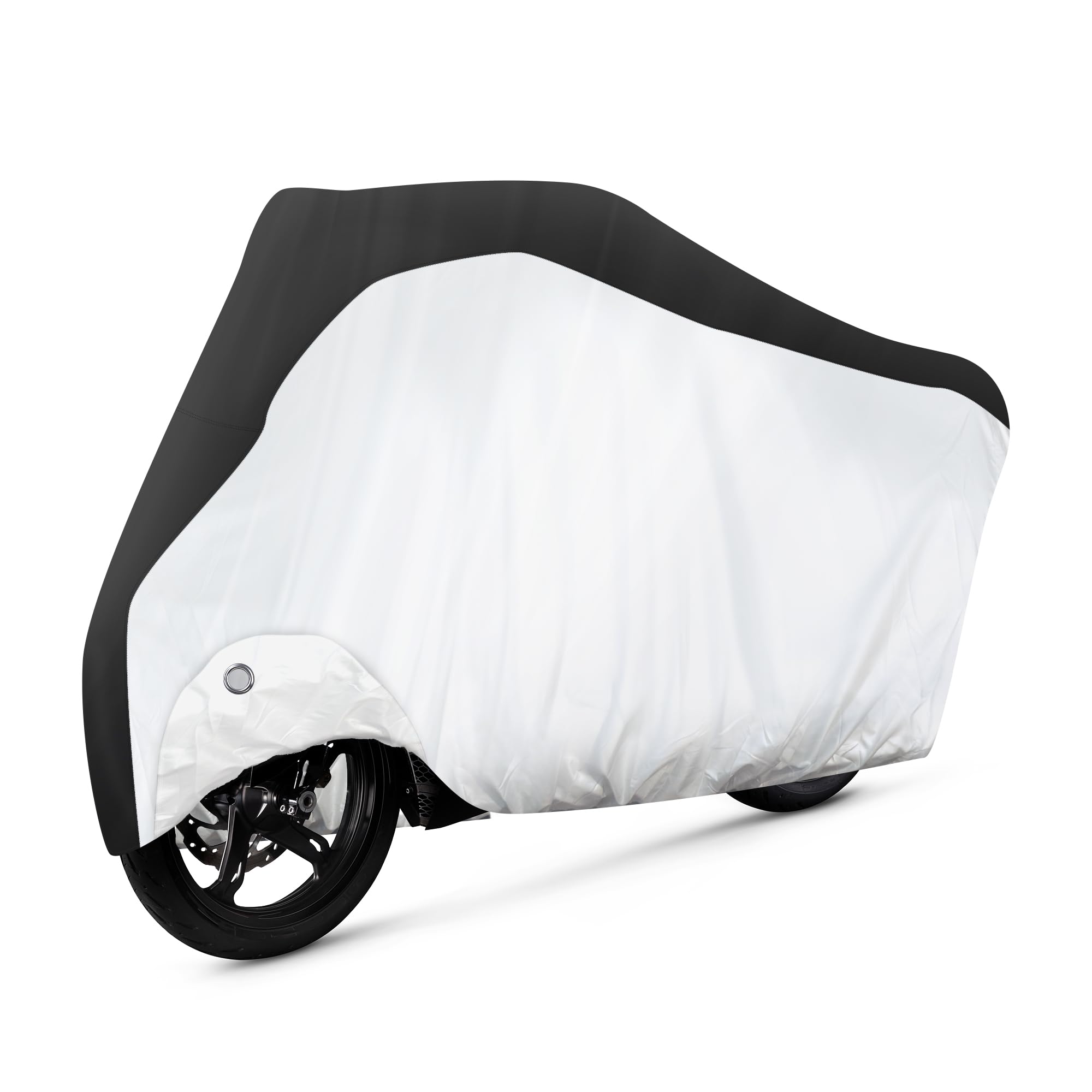 Bike Cover Outdoor Waterproof Bicycle Covers Rain Sun UV Dust Wind Proof with Lock Hole for Mountain Road Electric Bike Electric Scooter Black And White