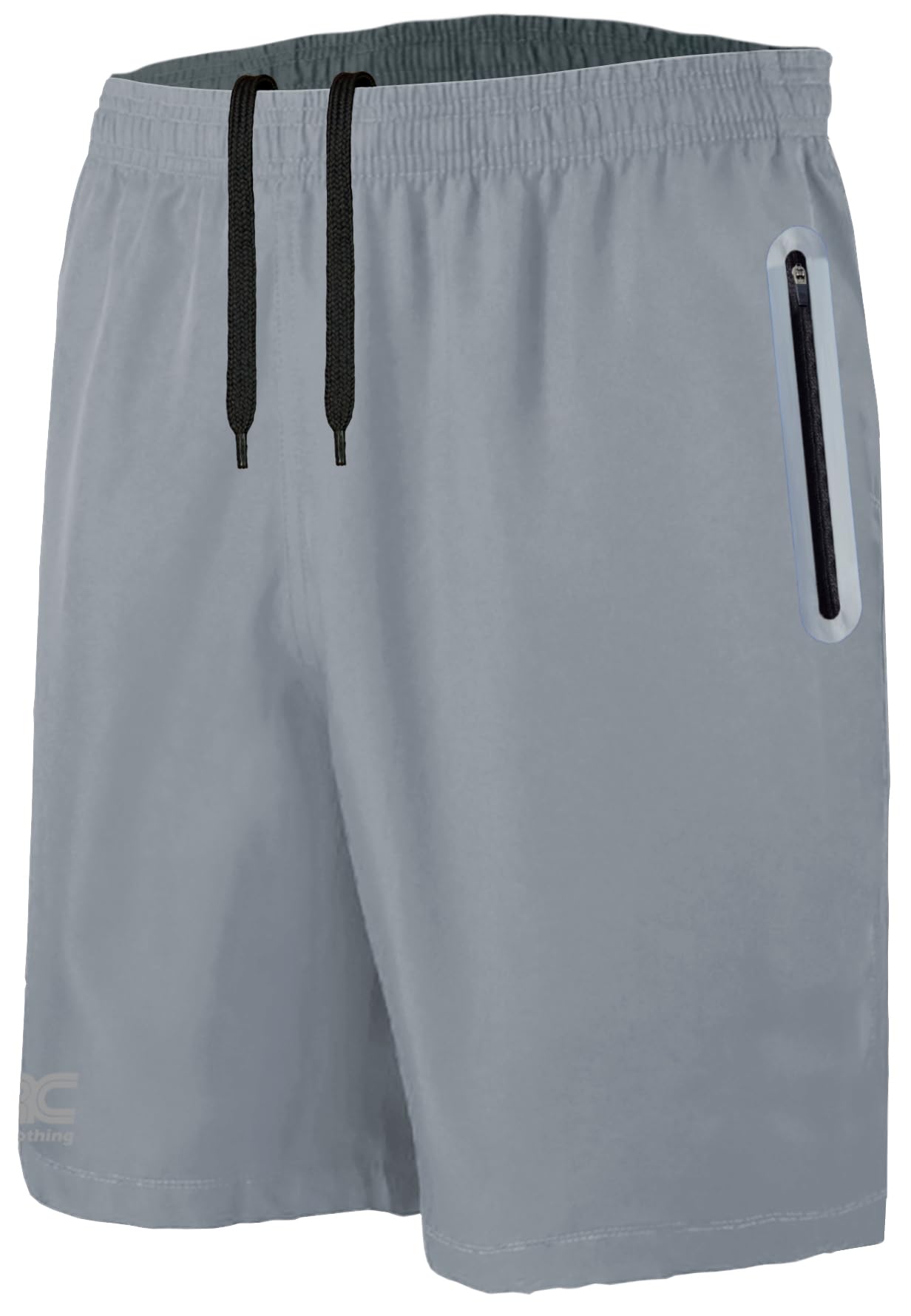 Jrc Just Royal Clothing Men's Silver Running Shorts With 2 Zip Pockets, Lightweight Shorts For Workout & Gym (, Xxl)
