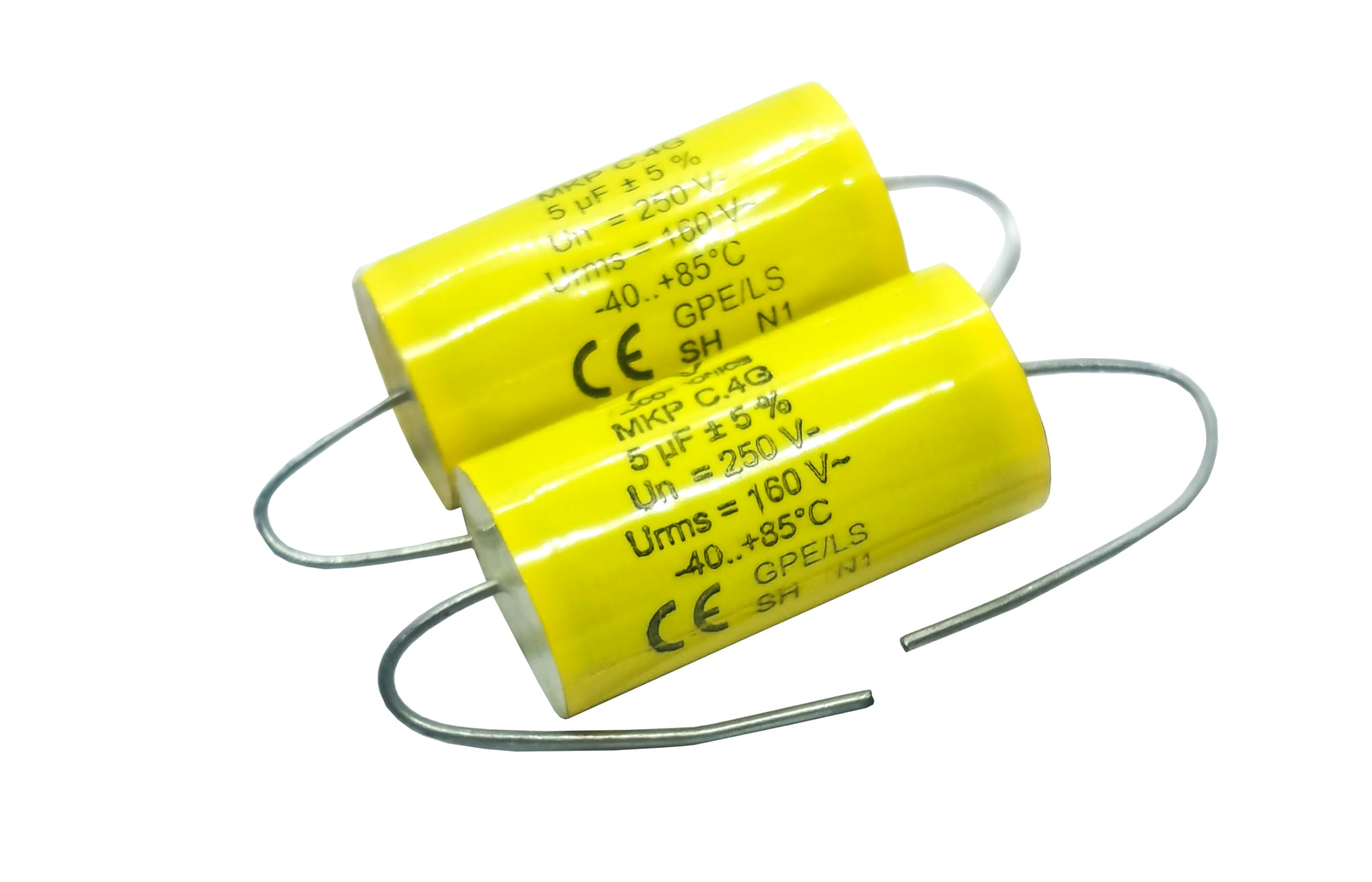 YEGAFE 2pcs 5uF 250V Axial Audio Speaker Crossover stepless Film Capacitor 5% Audio Crossover Tweeter Precise Pairing