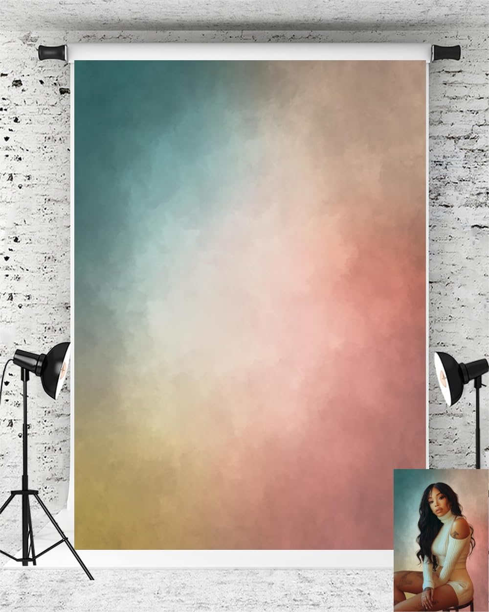 Kate Colorful Abstract Texture Backdrop Fine Art Background Colorful Photo Background Studio Props,10x6.5ft
