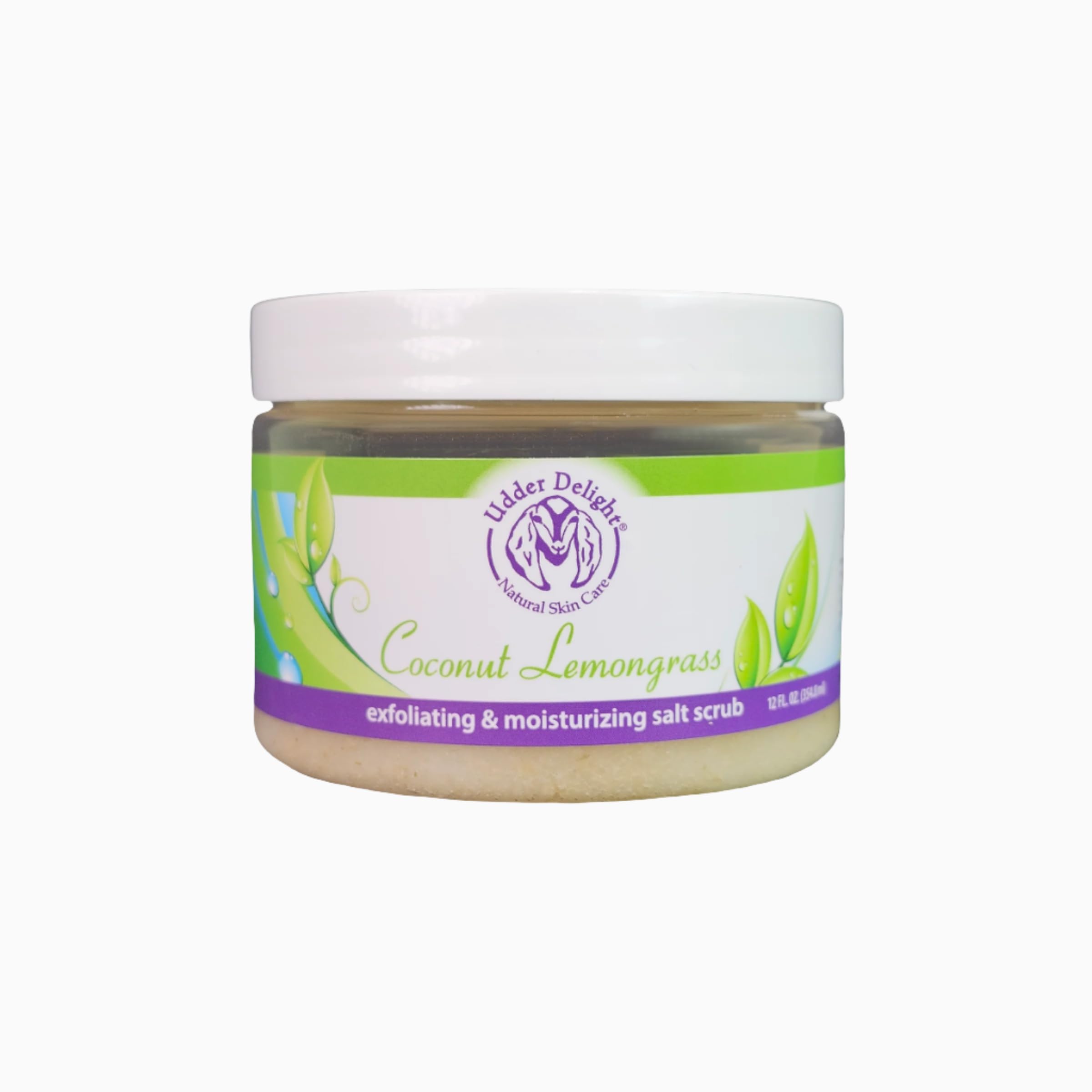 Udder Delight Coconut Lemongrass Salt Scrub for Smoother Skin - Body Exfoliant