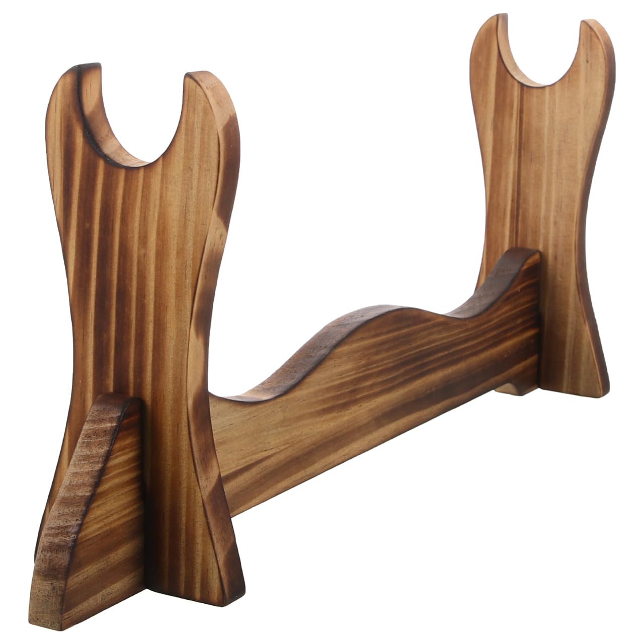 Solid Wood Sword Stand 14.76 Inch Display Rack with Flute Holder for Home Study Bedroom Storage and Collection