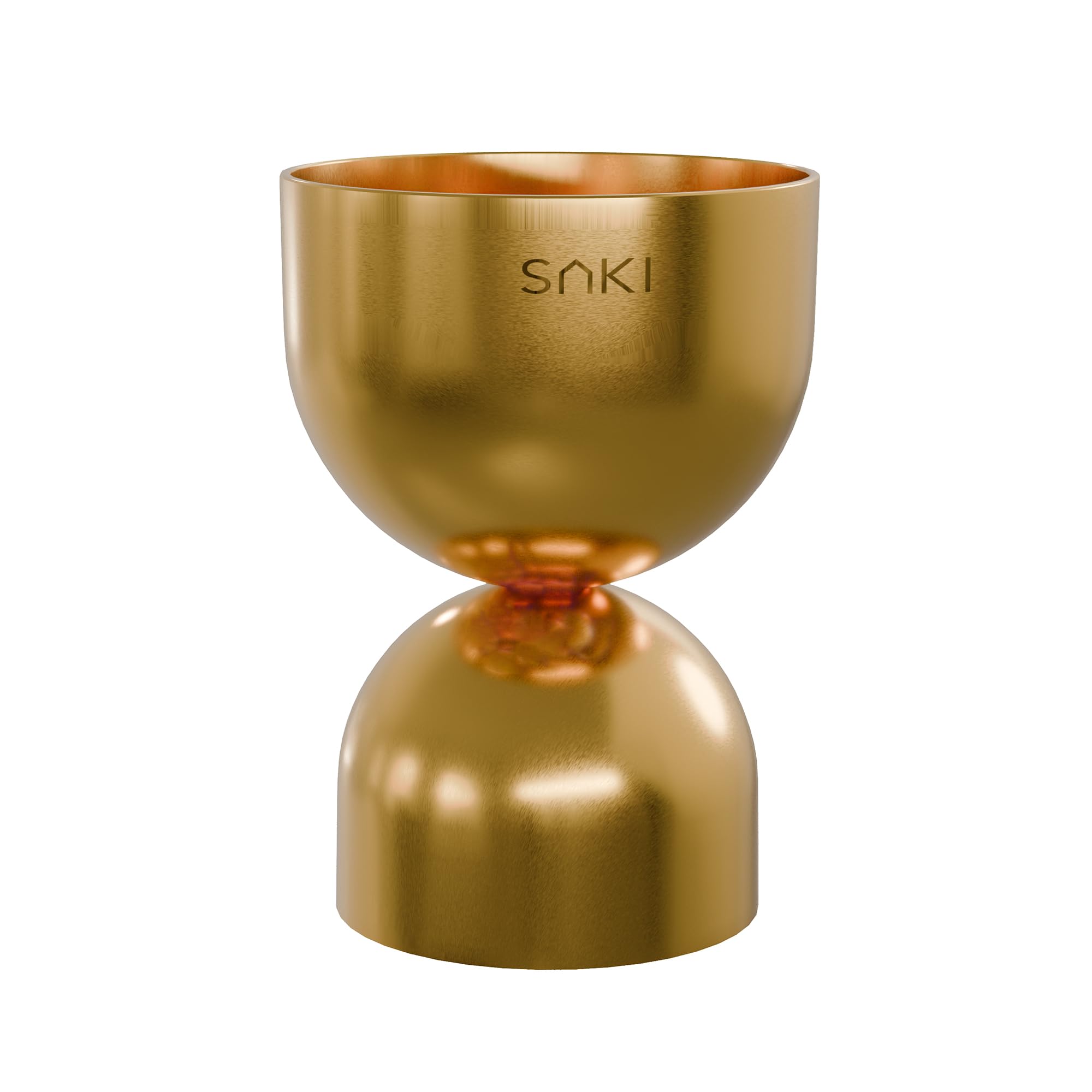 SAKI Peg Measurer Jigger 30 & 60 ml | Cocktail Jigger, Shot Glass, Drink Measuring Bar Tool Double Side (Gold PVD Coated)