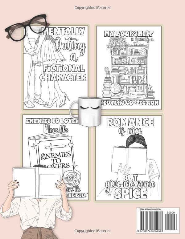 STFUATTDLAGG Coloring Book For Smutty Book Lovers: Bookish Colouring Book for Women Who Love Spicy Romance Books and Novels - Smut Reader Book With Quotes and Illustrations - Image 2