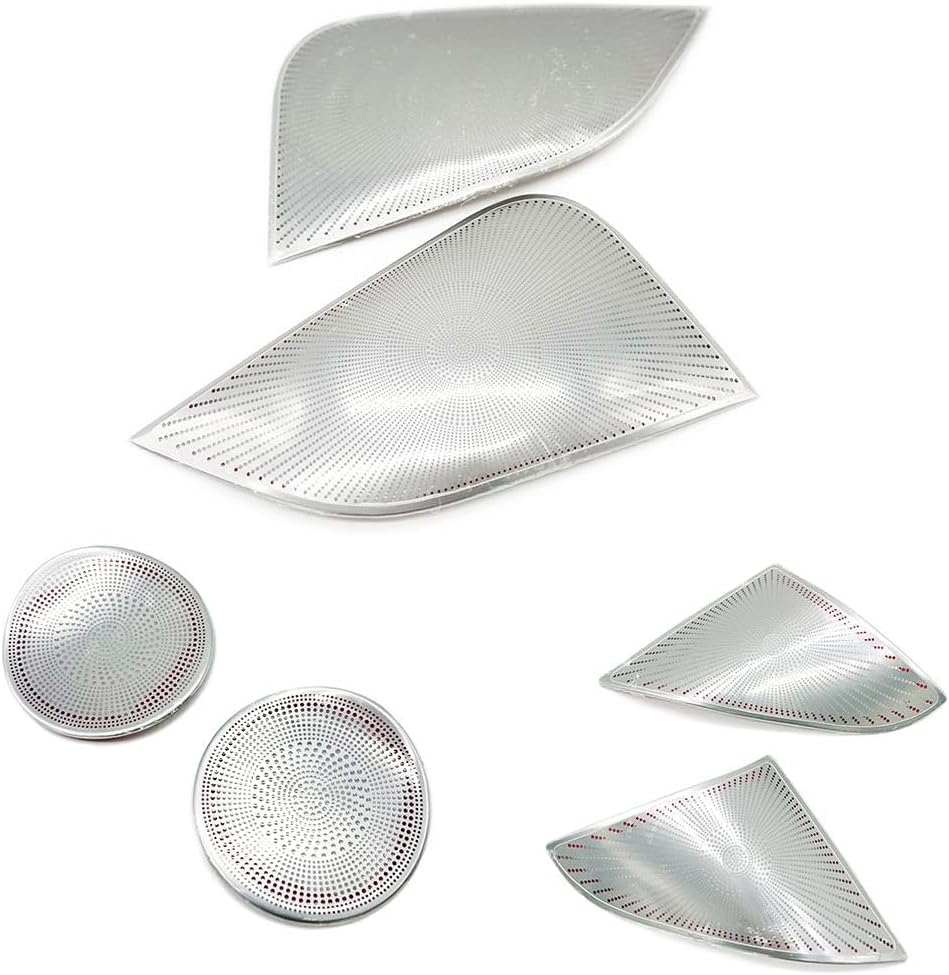 Interior Matte Silver Front Door Full Speaker Round Cover KIT Mesh Grille Designed for Model Y